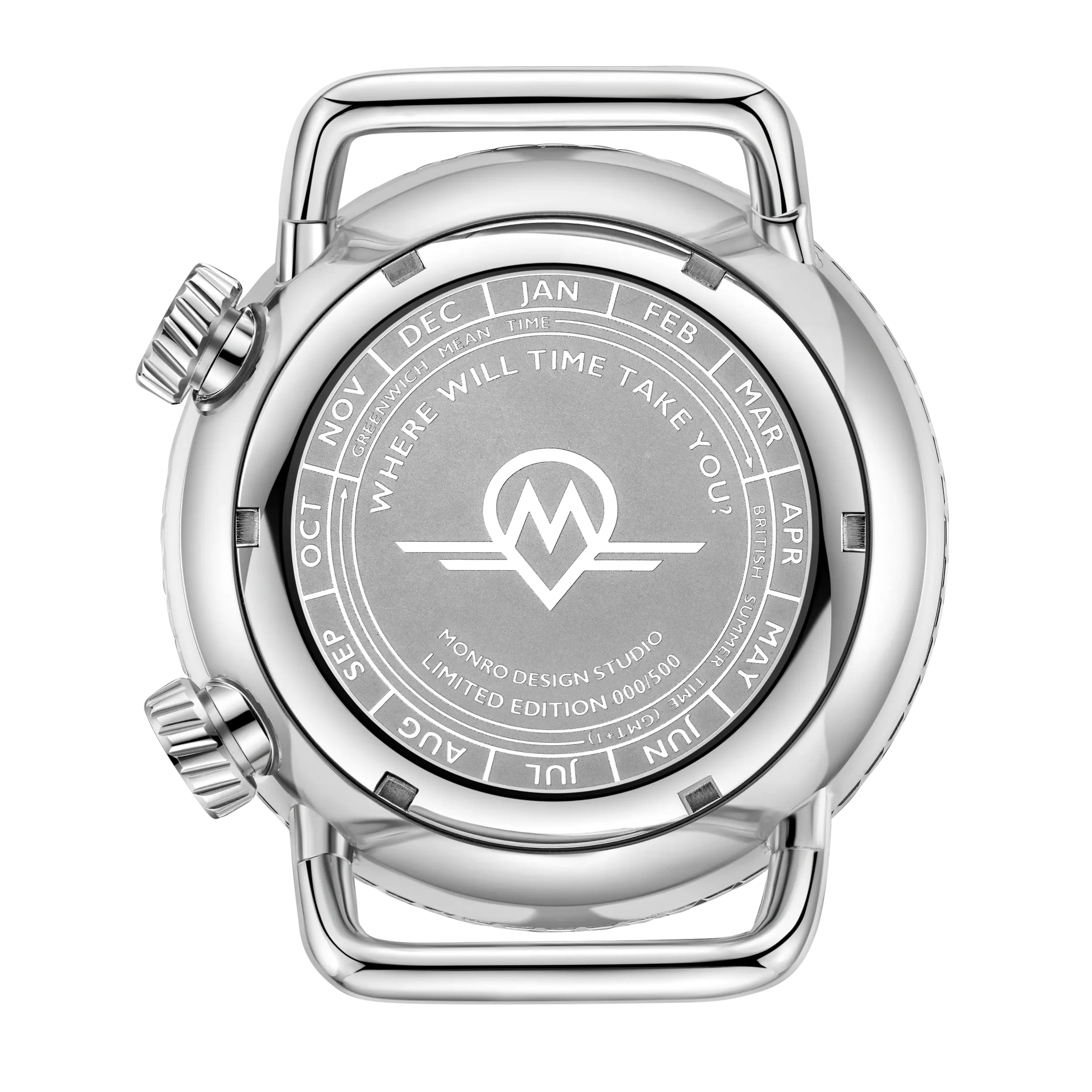 MONRO ADVENTURE MA-3 SUNSET ORANGE, Automatic GMT Worldtimer, 44mm Stainless Steel, Orange Dial