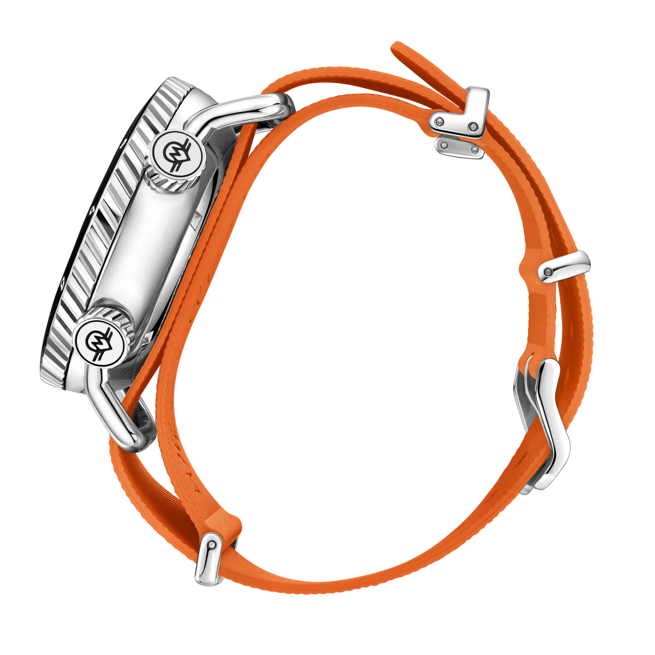 MONRO ADVENTURE MA-3 SUNSET ORANGE, Automatic GMT Worldtimer, 44mm Stainless Steel, Orange Dial