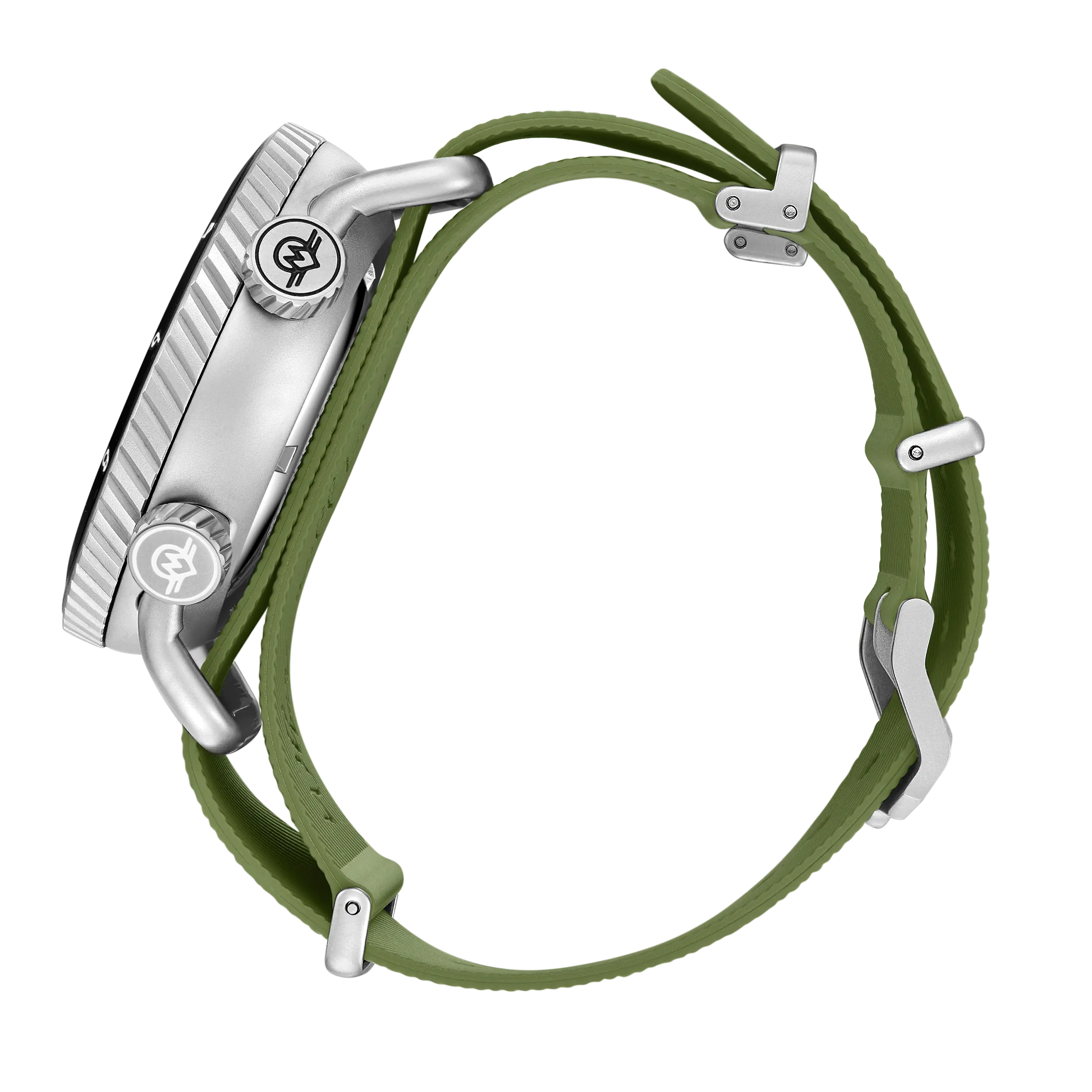 MONRO ADVENTURE MA-4 WOODLAND GREEN, Automatic GMT Worldtimer, 44mm Stainless Steel, Green Dial