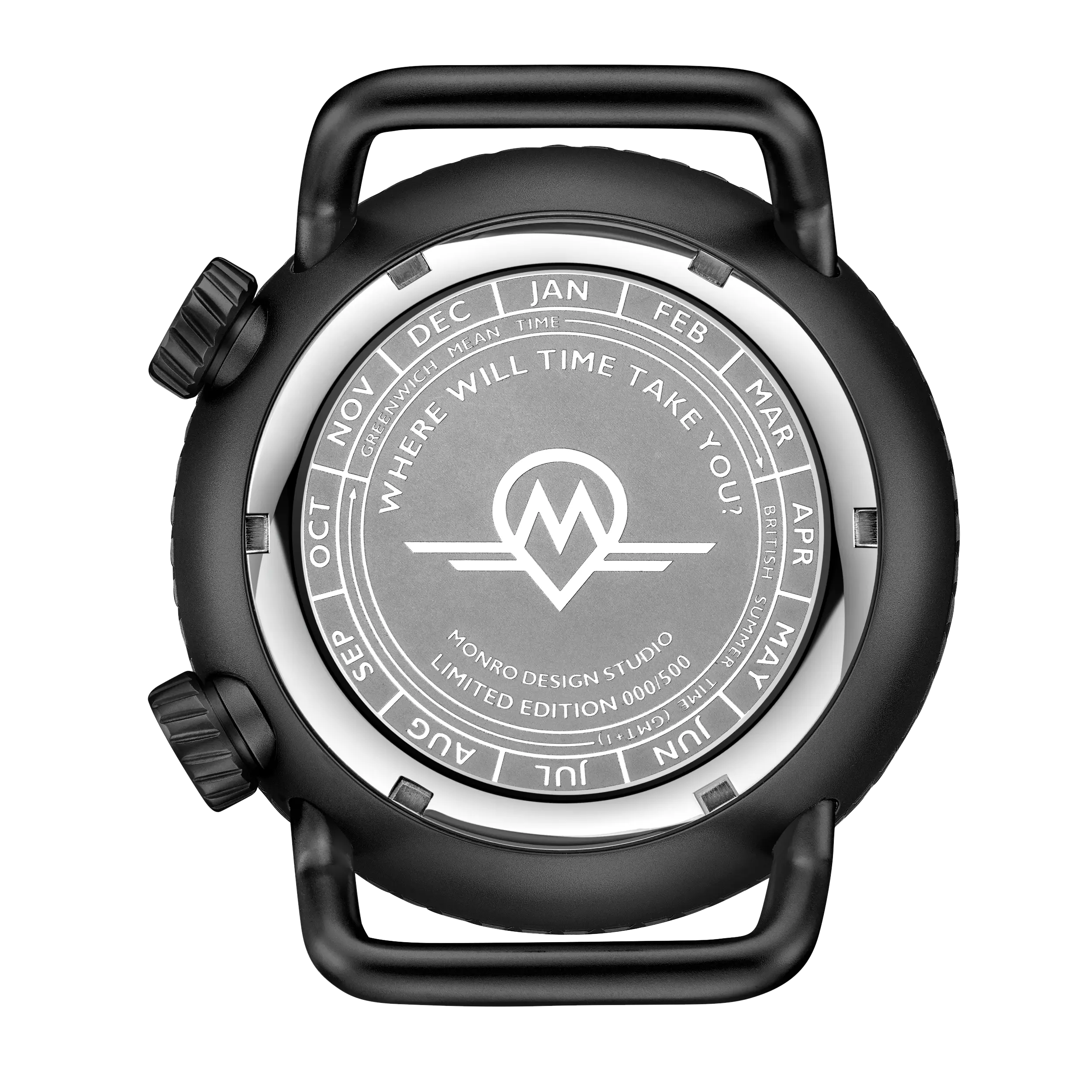 MONRO ADVENTURE MA-5 URBAN BLACK X, Automatic GMT Worldtimer, 44mm Stainless Steel, Black Dial