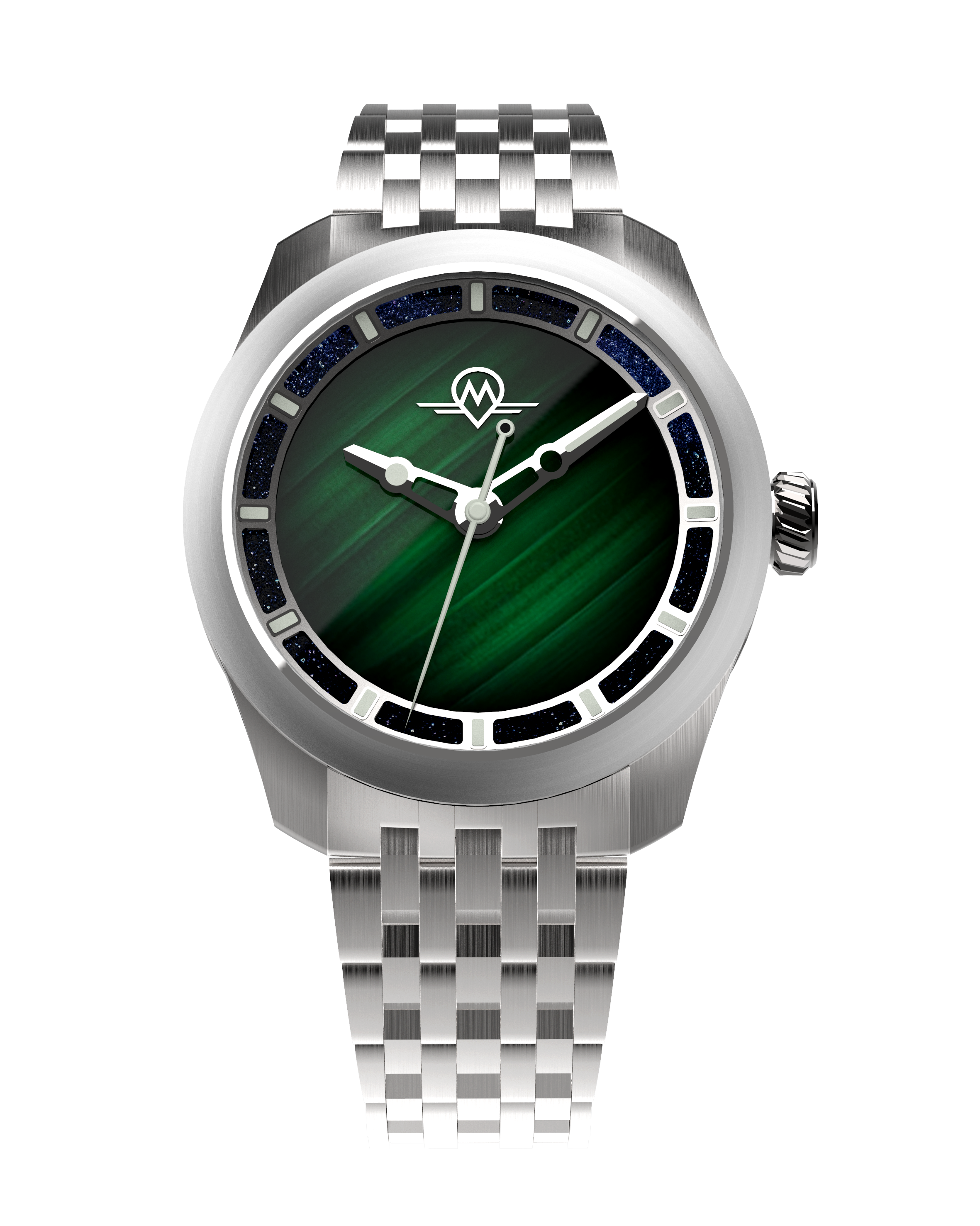 MONRO LUNA ADVENTURE MLA-PMB PLANET MALACHITE, 9039 Automatic Watch, 39mm Stainless Steel