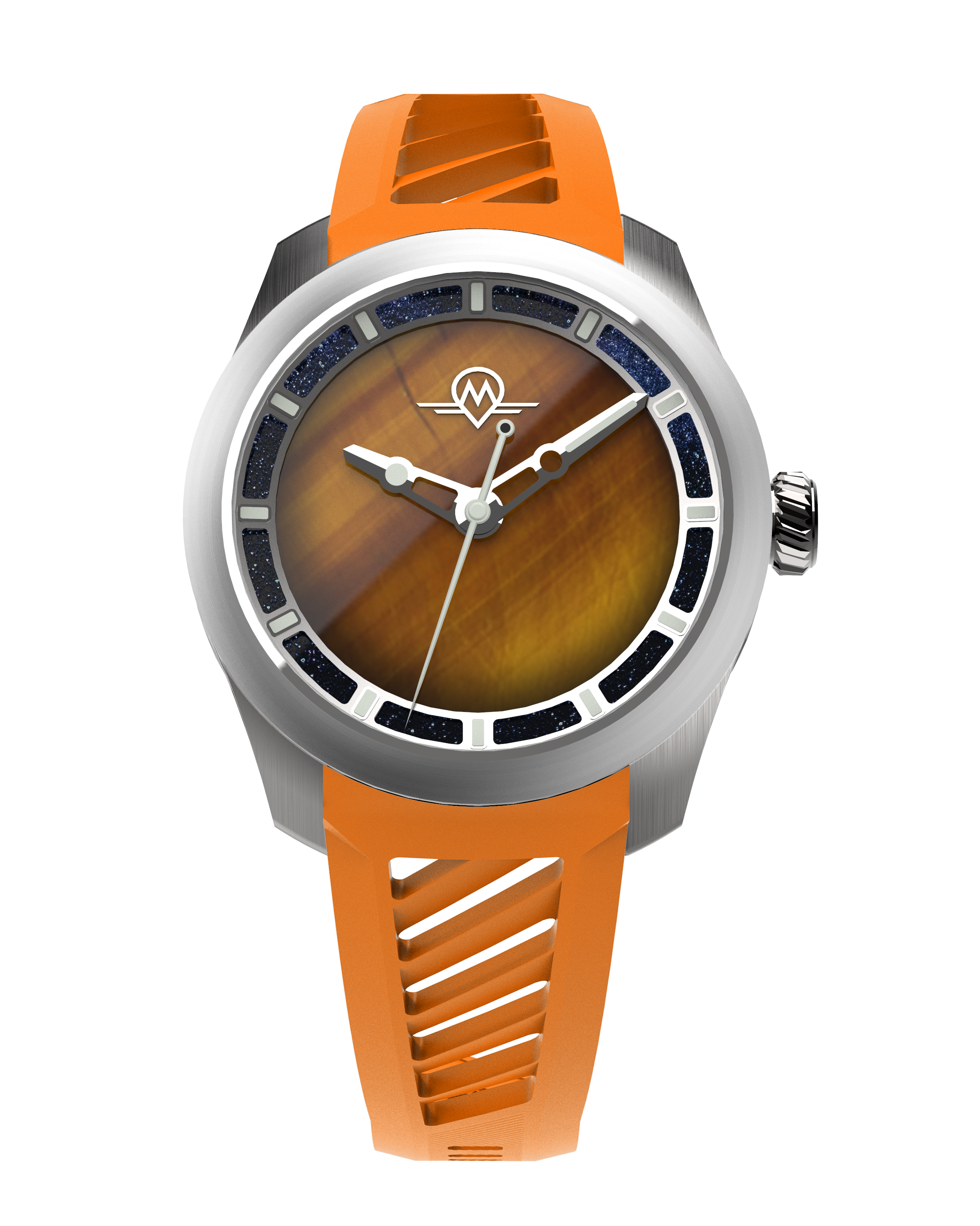 MONRO LUNA ADVENTURE MLA-PTR PLANET TIGERS EYE, 9039 Automatic Watch, 39mm EPDM Rubber