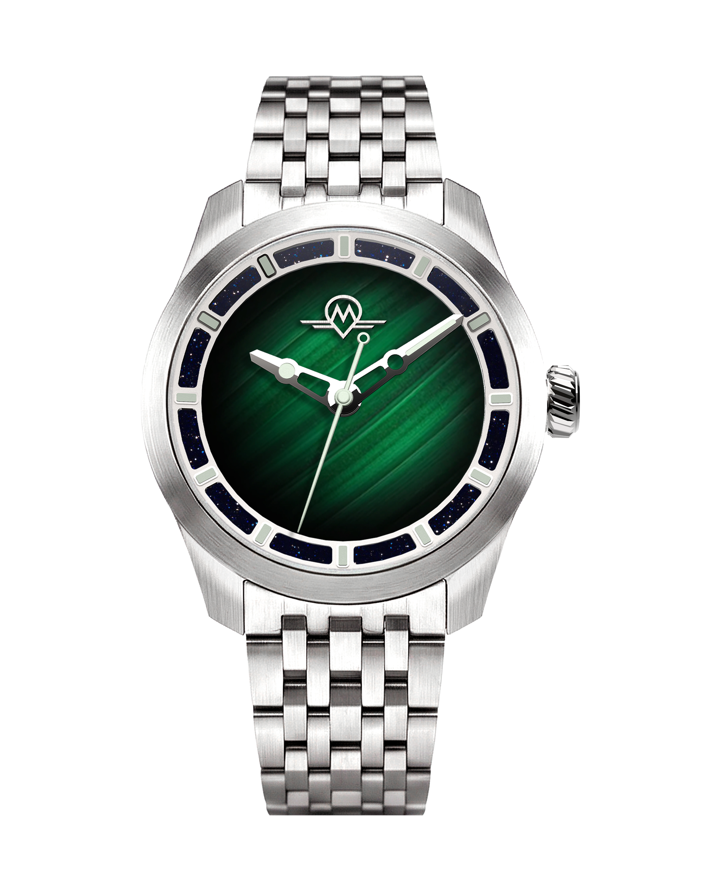 MONRO LUNA ADVENTURE MLA-PMB PLANET MALACHITE, 9039 Automatic Watch, 39mm Stainless Steel