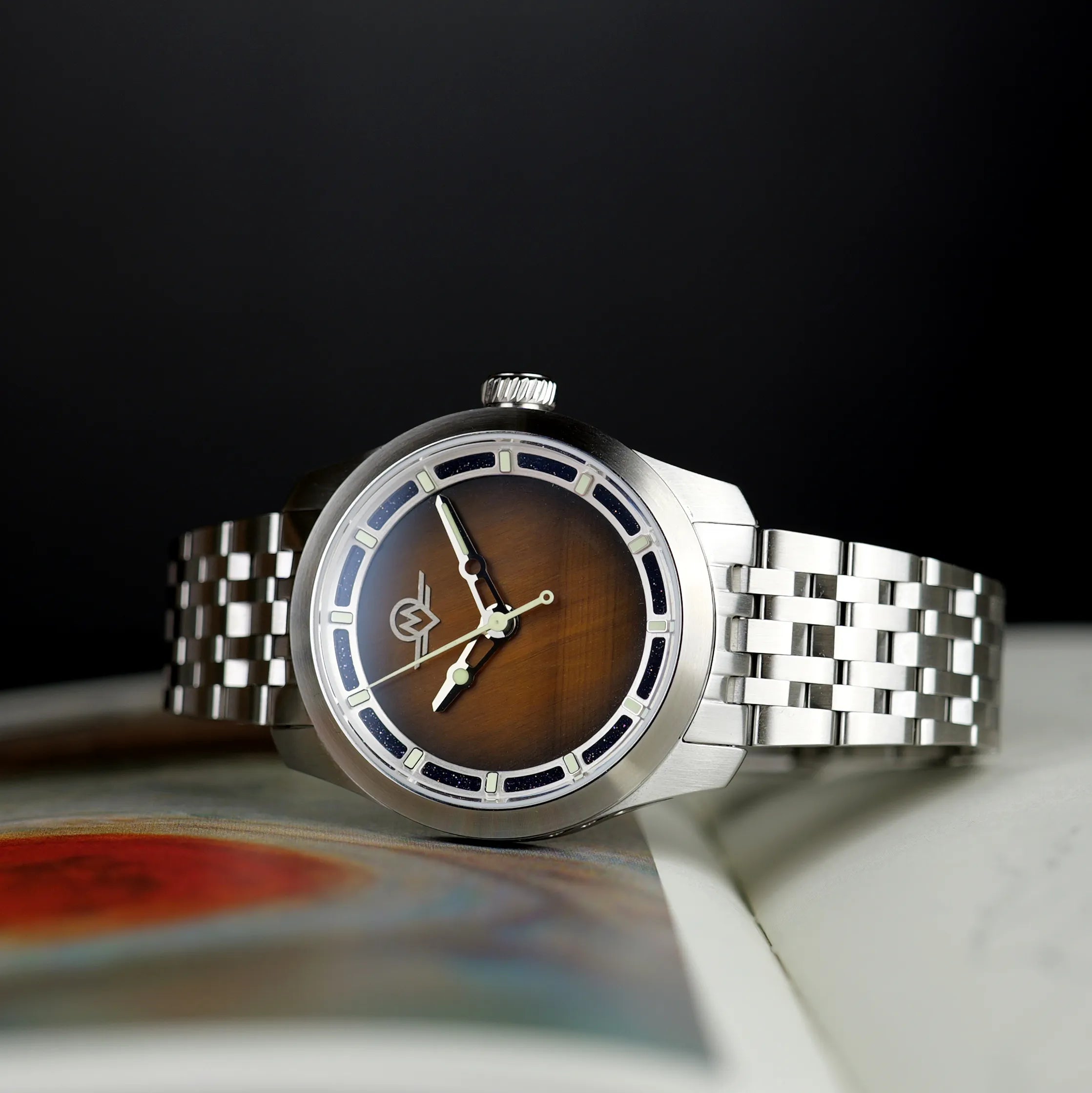 MONRO LUNA ADVENTURE MLA-PTB PLANET TIGERS EYE, 9039 Automatic Watch, 39mm Stainless Steel