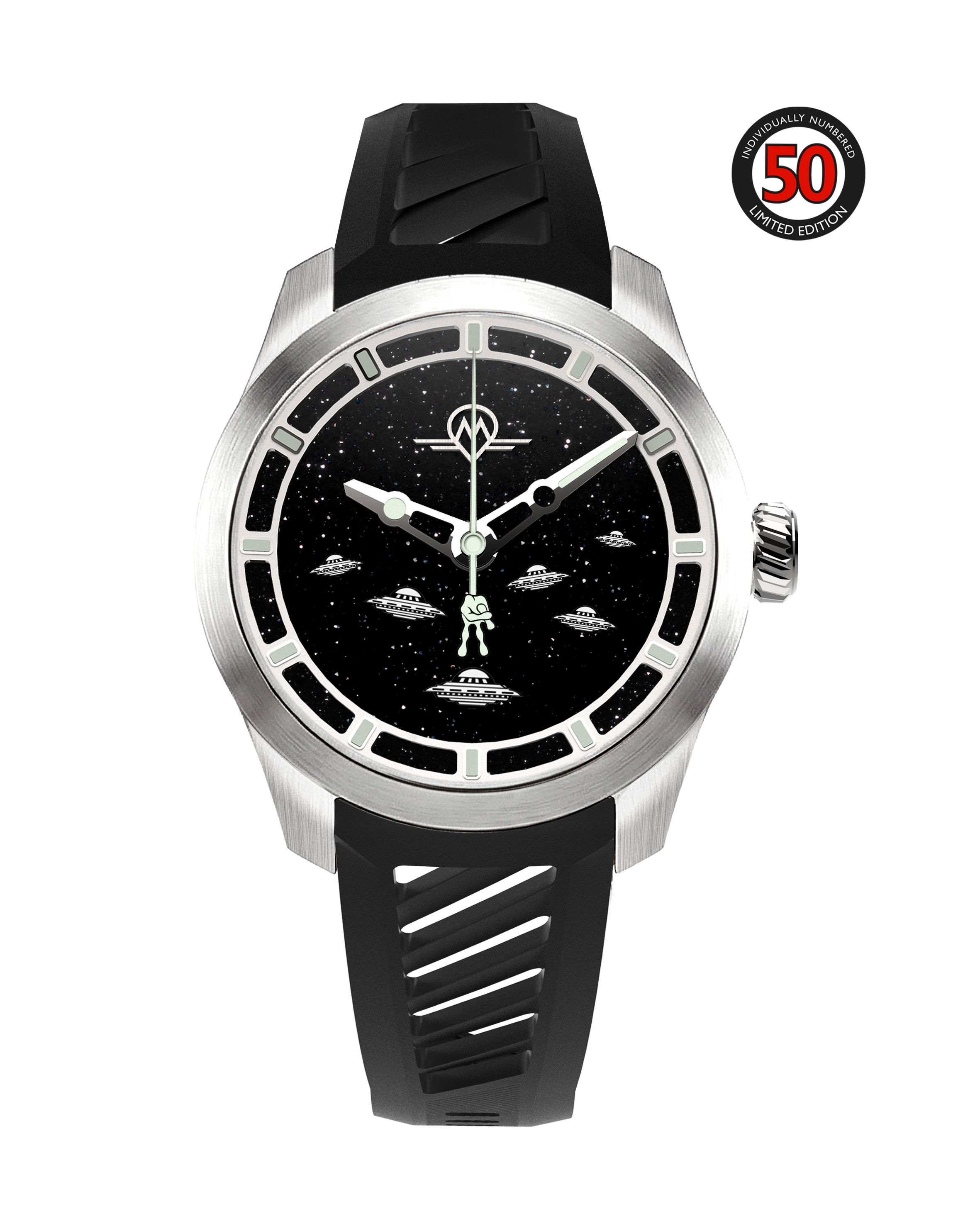 MONRO LUNA ADVENTURE MLA-WCP WE COME IN PEACE, 9039 Automatic Watch, 39mm EPDM Rubber