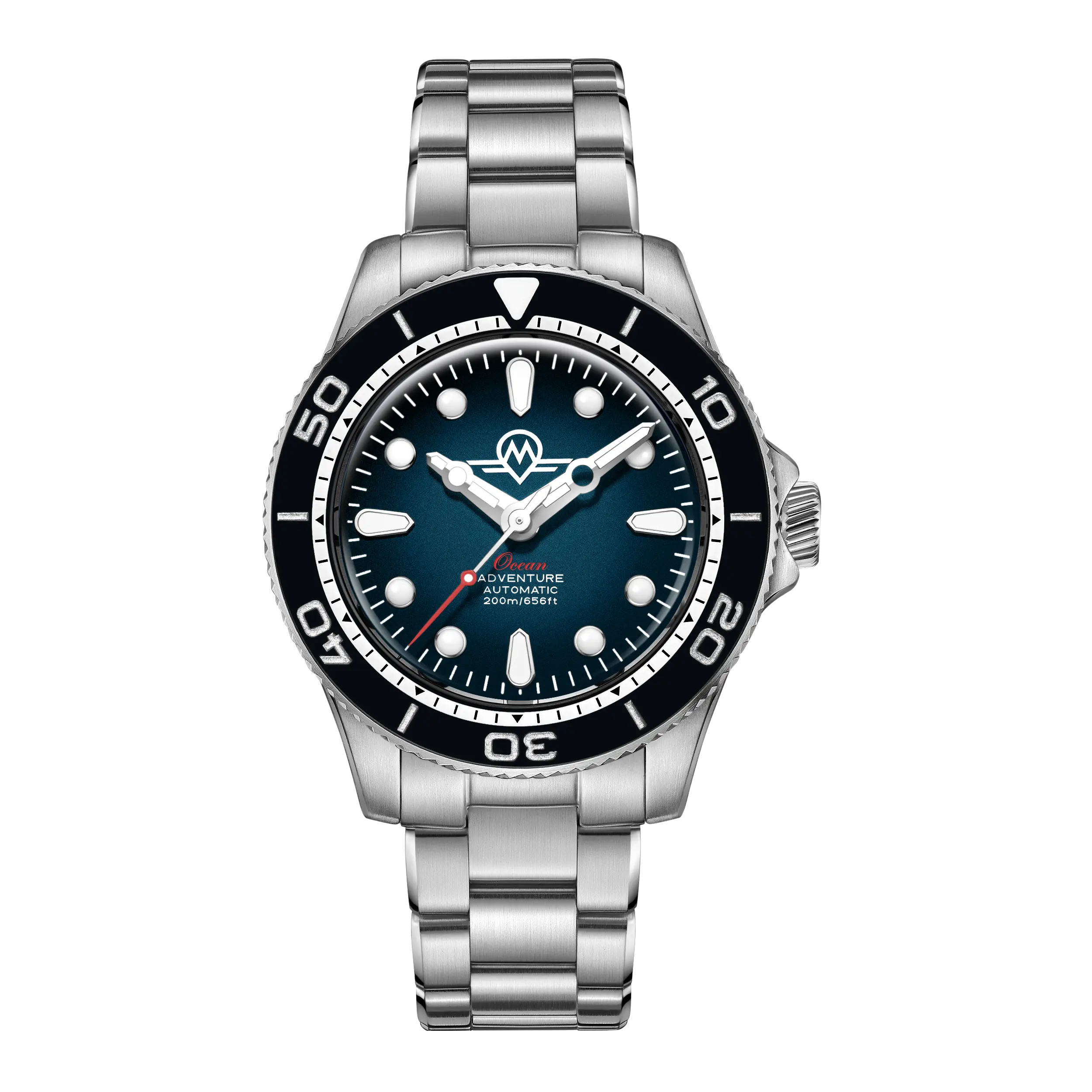 MONRO OCEAN ADVENTURE MOA-1 ATLANTIC BLUE, Automatic Dive Watch, 41mm Stainless Steel, Blue Dial