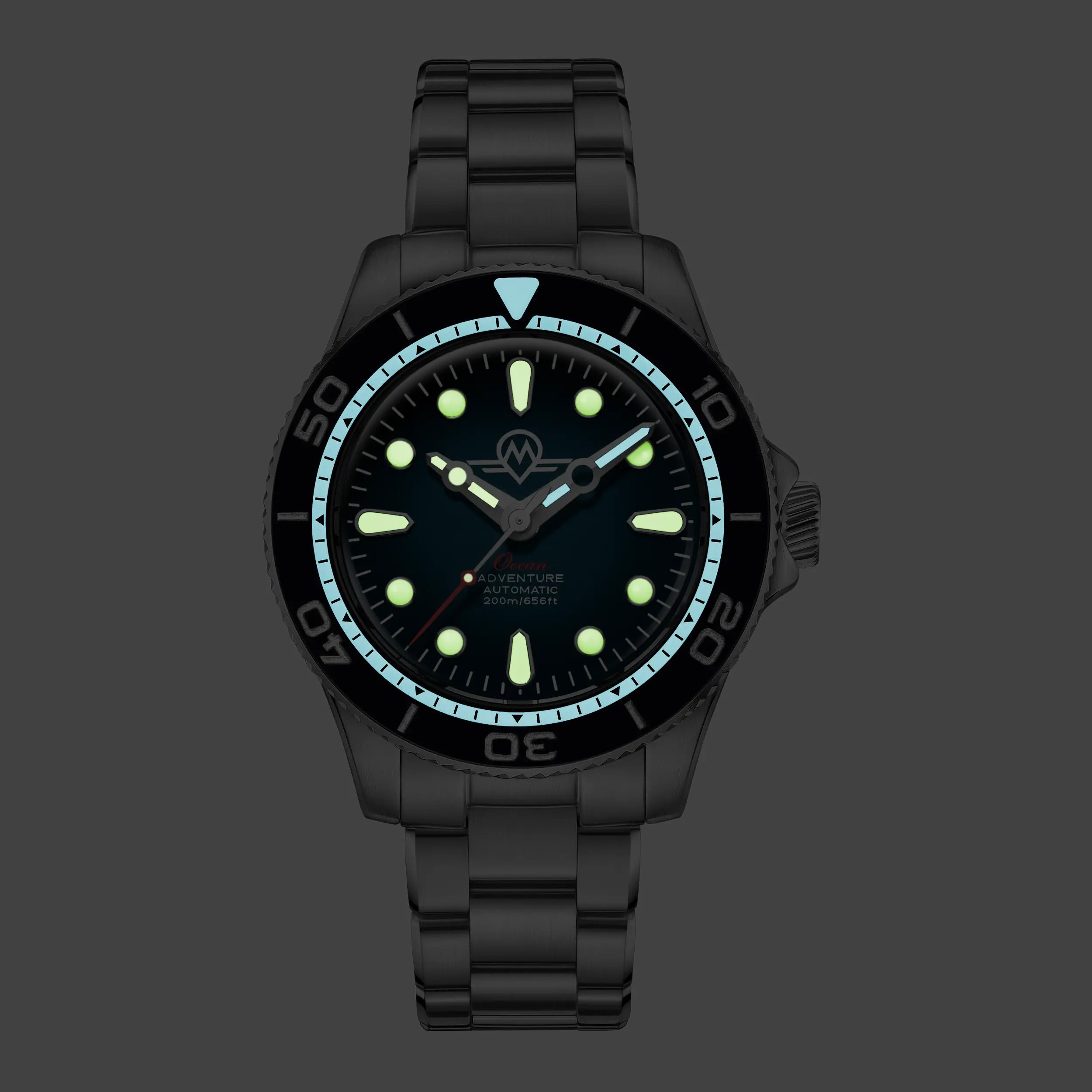 MONRO OCEAN ADVENTURE MOA-1 ATLANTIC BLUE, Automatic Dive Watch, 41mm Stainless Steel, Blue Dial