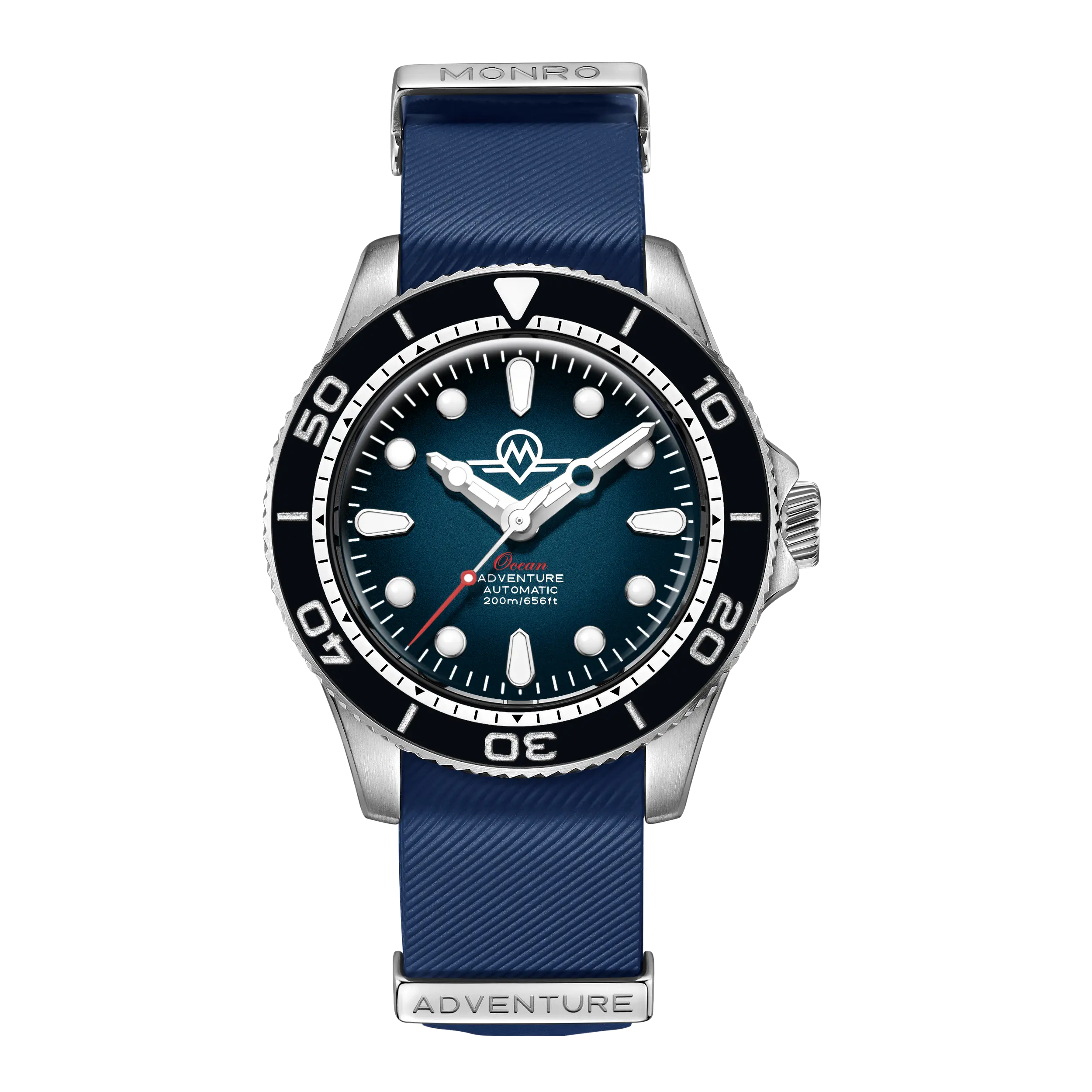 MONRO OCEAN ADVENTURE MOA-1 ATLANTIC BLUE, Automatic Dive Watch, 41mm Stainless Steel, Blue Dial