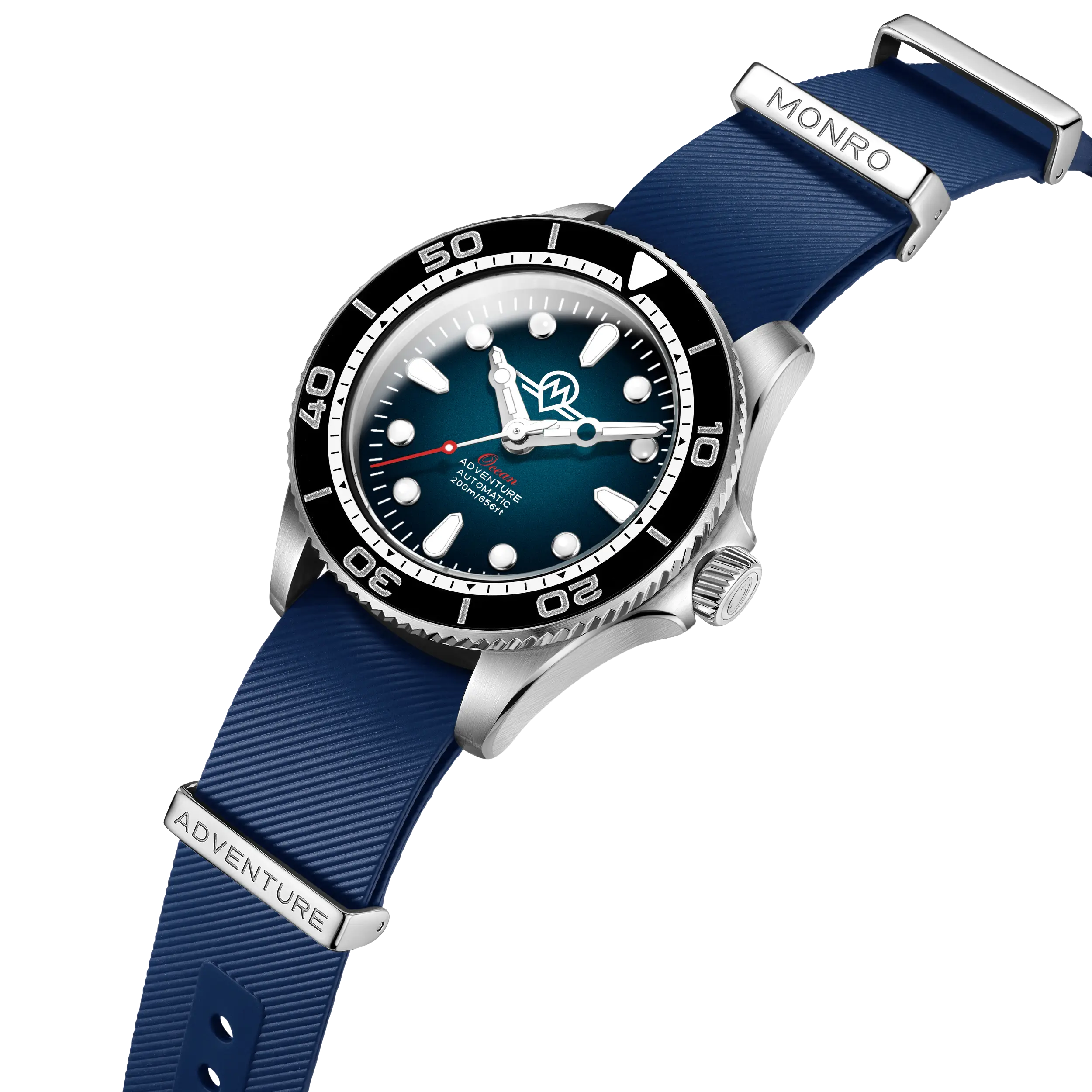 MONRO OCEAN ADVENTURE MOA-1 ATLANTIC BLUE, Automatic Dive Watch, 41mm Stainless Steel, Blue Dial