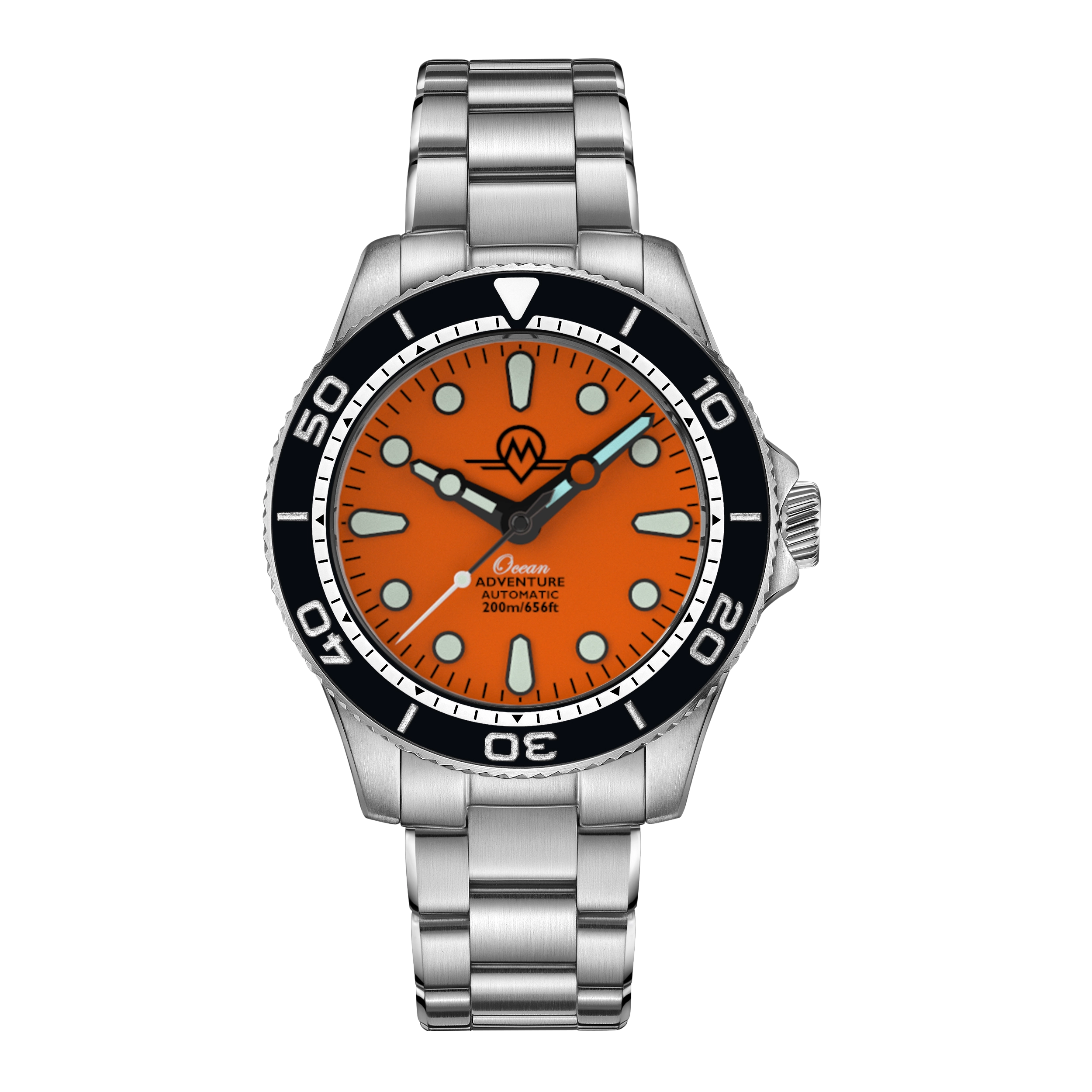 MONRO OCEAN ADVENTURE MOA-5 PACIFIC ORANGE, Automatic Dive Watch, 41mm Stainless Steel, Orange Dial