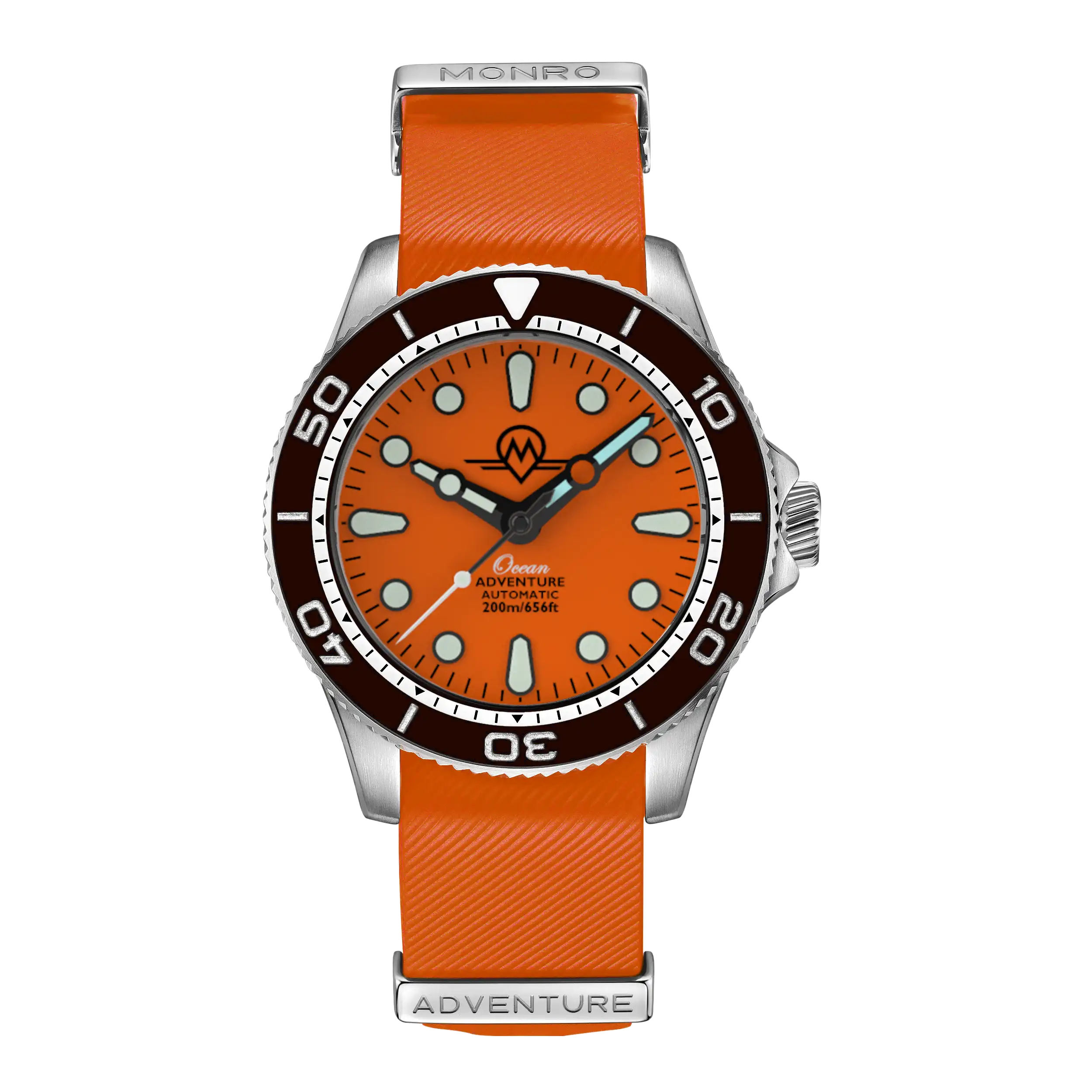 MONRO OCEAN ADVENTURE MOA-5 PACIFIC ORANGE, Automatic Dive Watch, 41mm Stainless Steel, Orange Dial