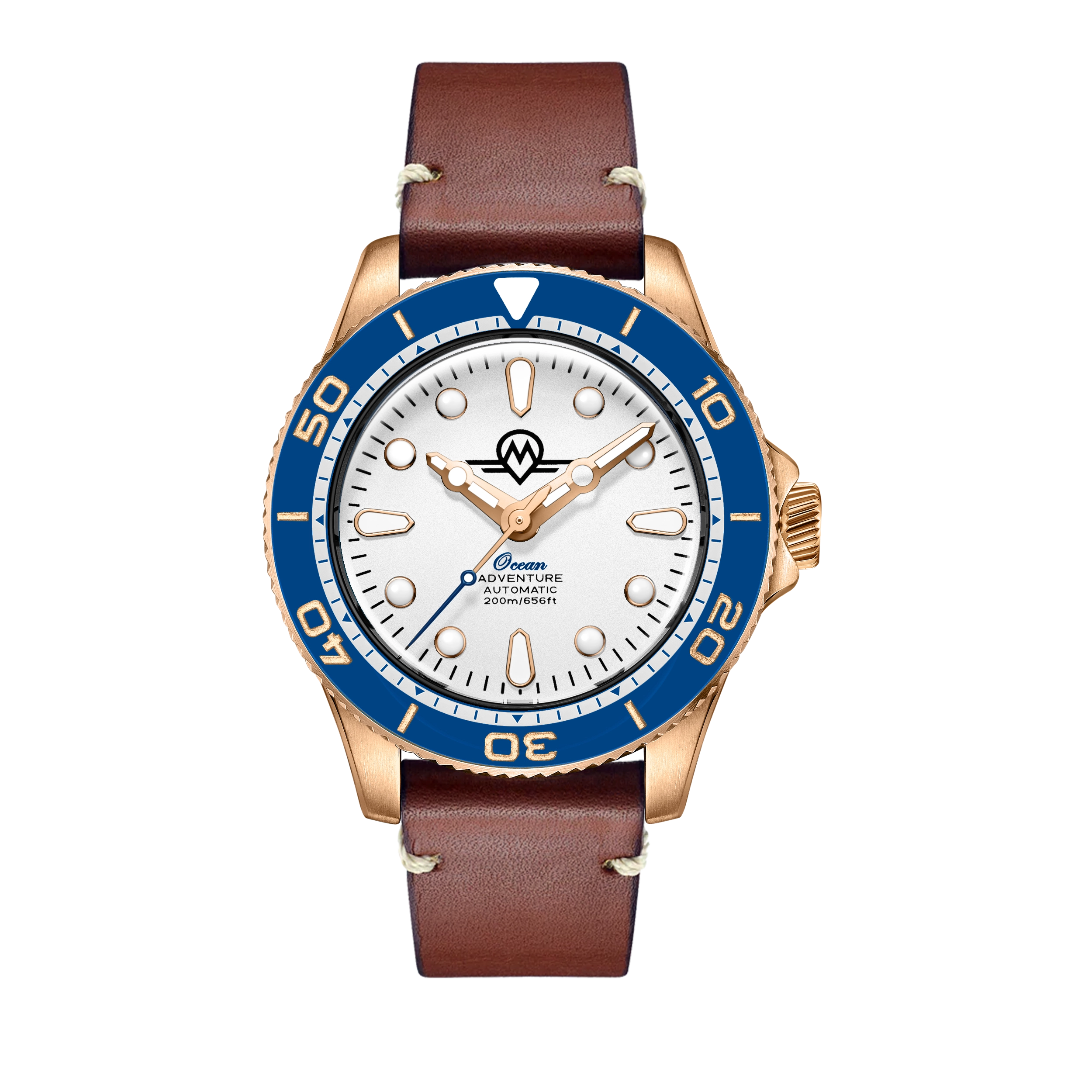 MONRO OCEAN ADVENTURE MOA-BR3 ARCTIC BRONZE, Automatic Dive Watch, 41mm Bronze Case, White Dial
