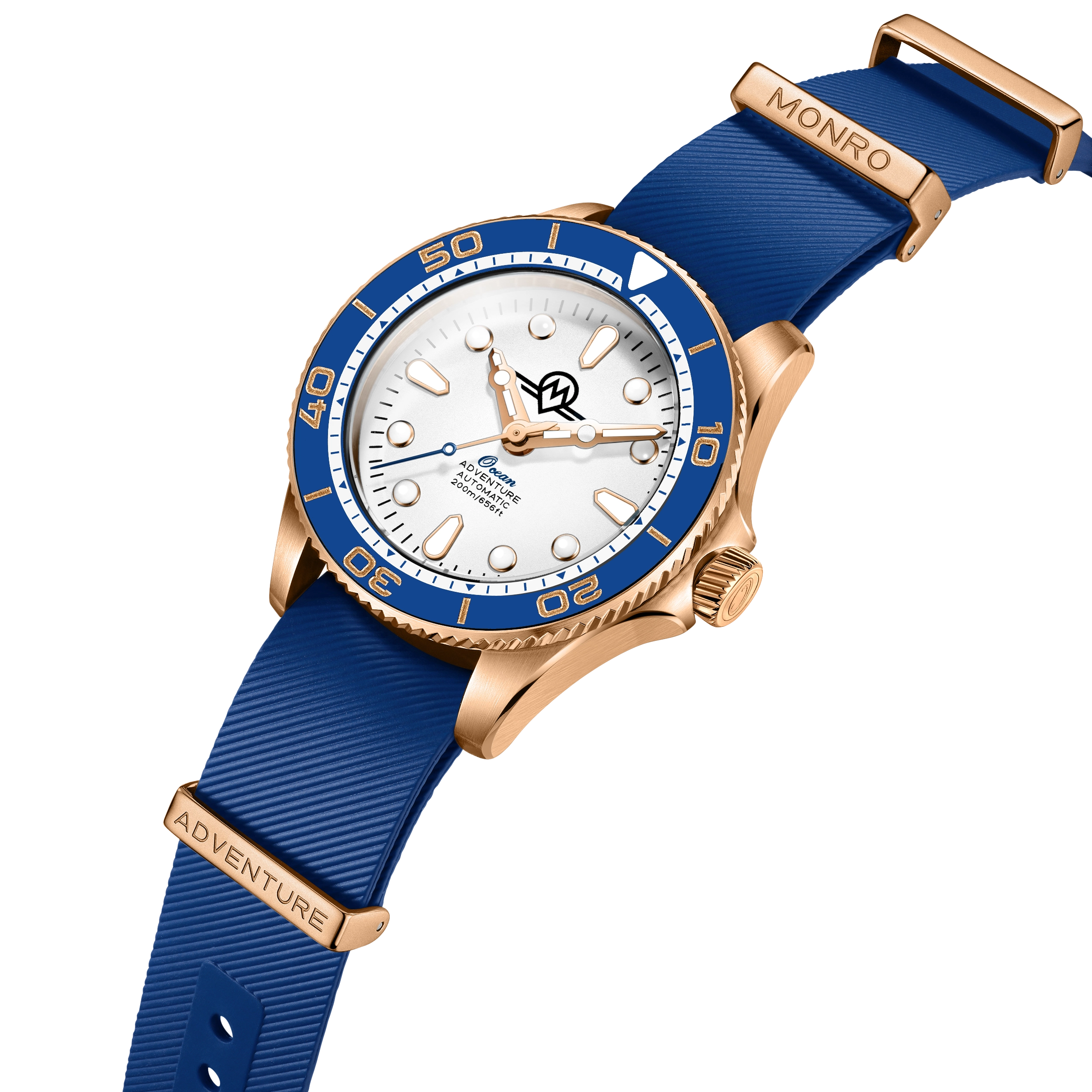 MONRO OCEAN ADVENTURE MOA-BR3 ARCTIC BRONZE, Automatic Dive Watch, 41mm Bronze Case, White Dial