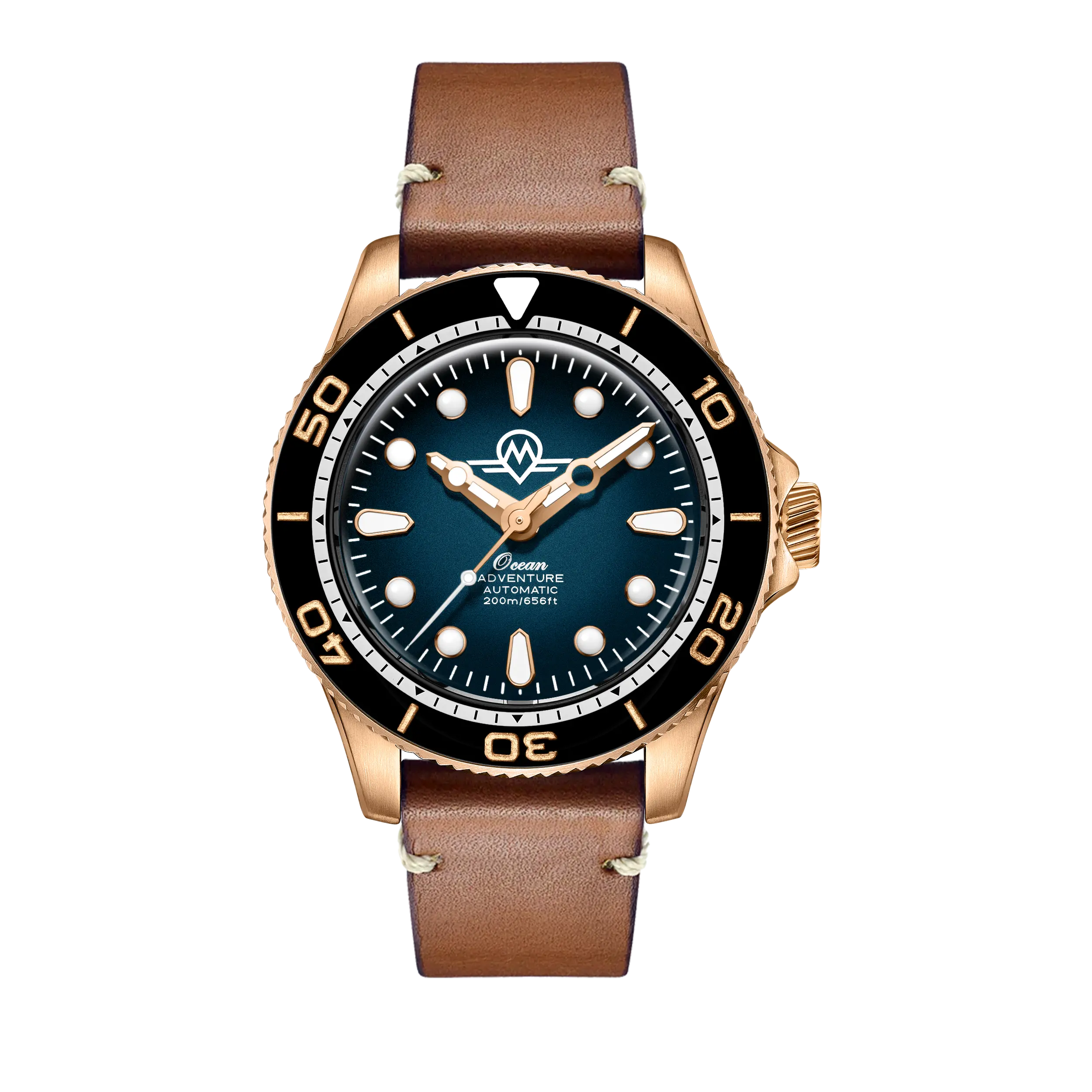 MONRO OCEAN ADVENTURE MOA-BR1 ATLANTIC BRONZE, Automatic Dive Watch, 41mm Bronze Case, Blue Dial