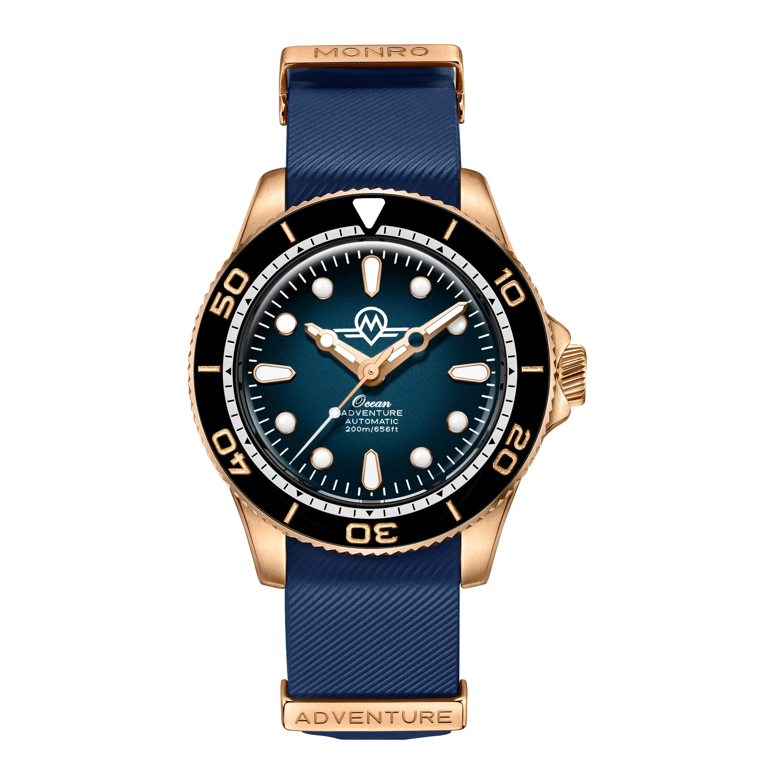 MONRO OCEAN ADVENTURE MOA-BR1 ATLANTIC BRONZE, Automatic Dive Watch, 41mm Bronze Case, Blue Dial
