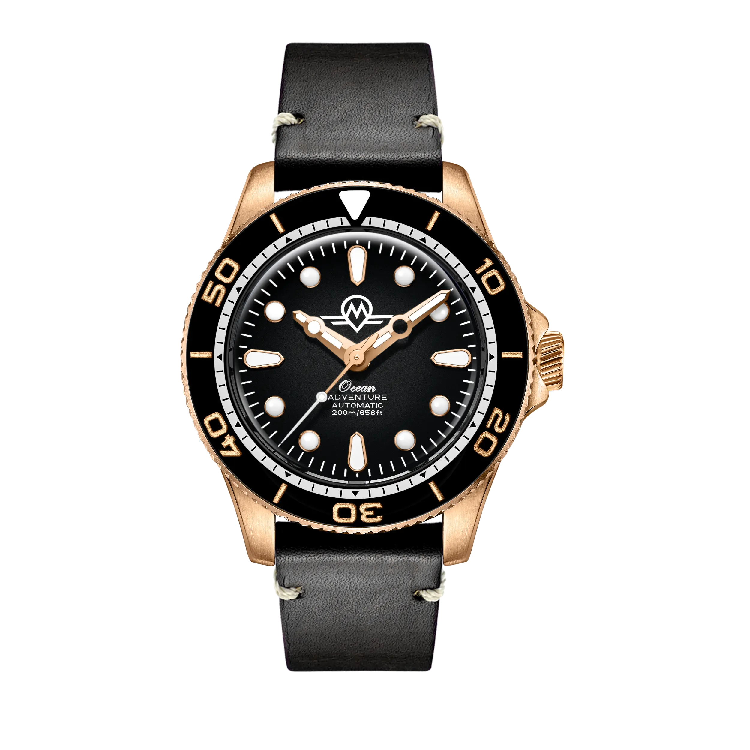 MONRO OCEAN ADVENTURE MOA-BR2 PACIFIC BRONZE, Automatic Dive Watch, 41mm Bronze Case, Black Dial