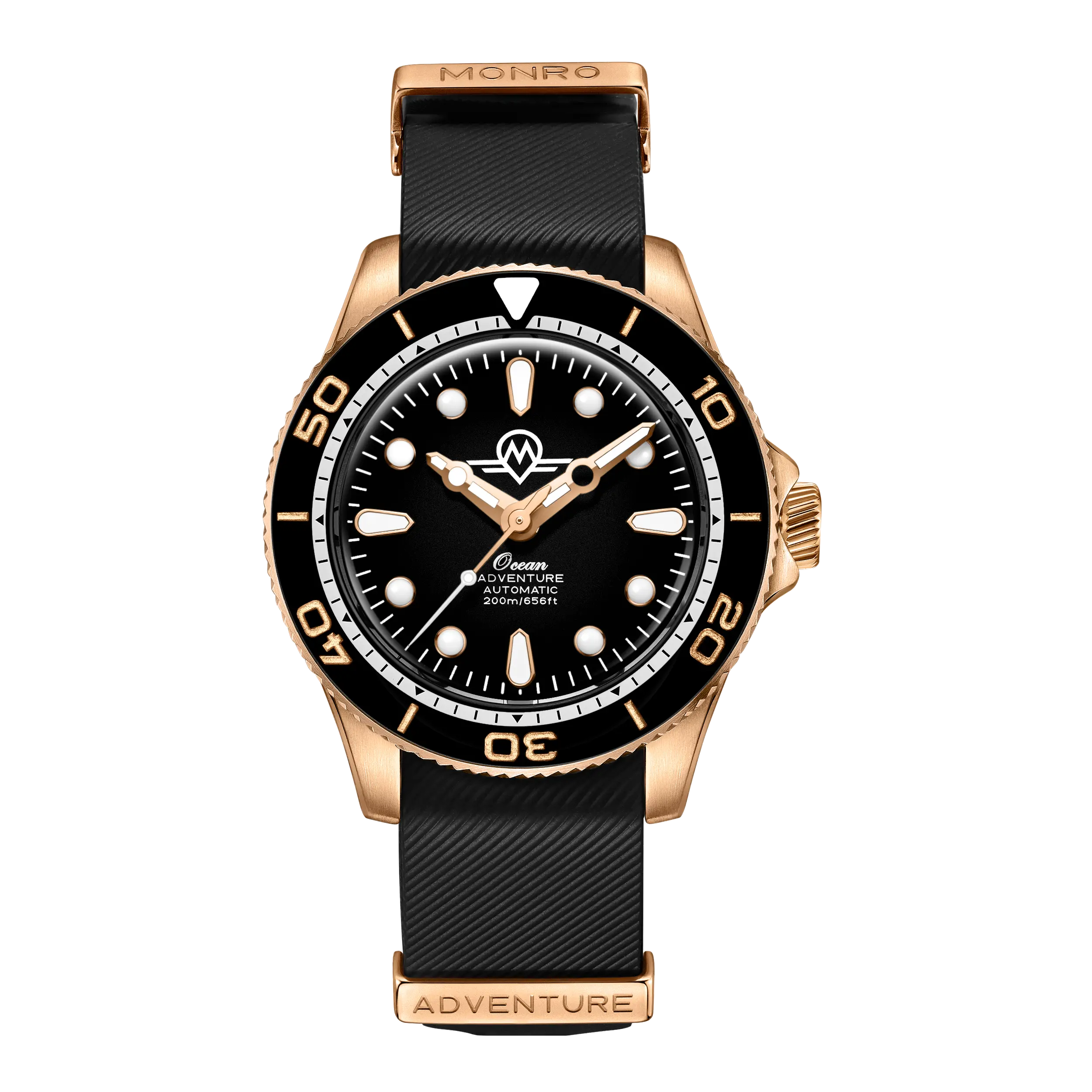 MONRO OCEAN ADVENTURE MOA-BR2 PACIFIC BRONZE, Automatic Dive Watch, 41mm Bronze Case, Black Dial