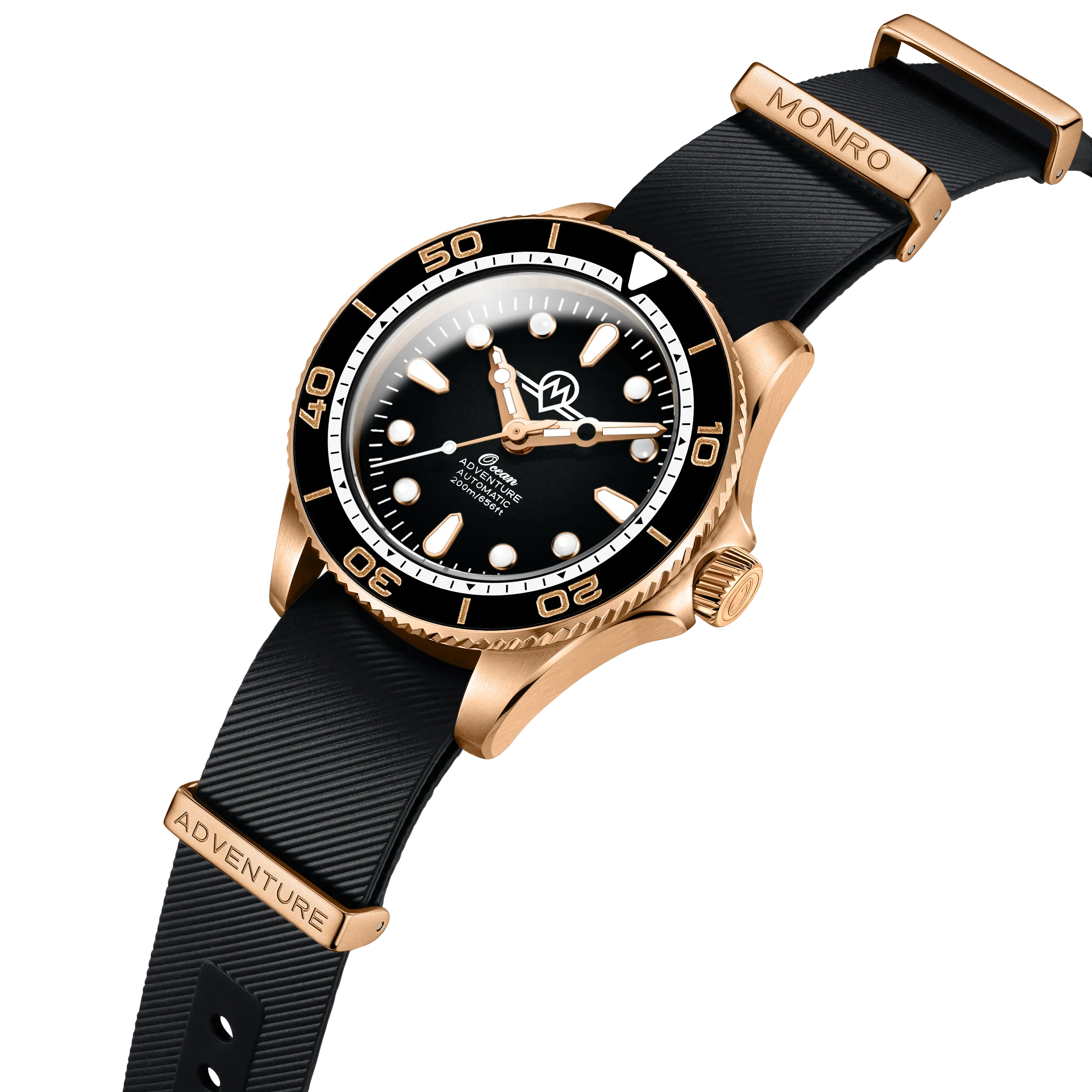 MONRO OCEAN ADVENTURE MOA-BR2 PACIFIC BRONZE, Automatic Dive Watch, 41mm Bronze Case, Black Dial