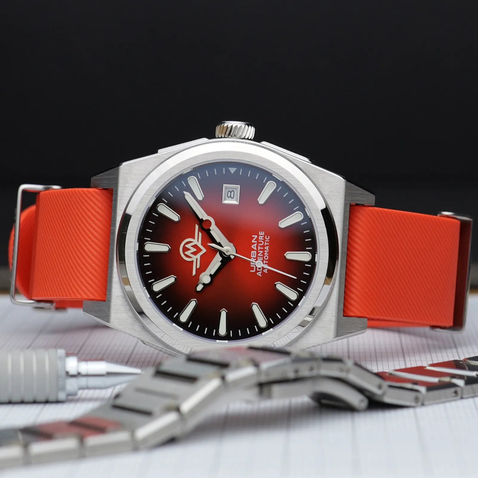 MONRO URBAN ADVENTURE MUA-A4, Automatic, 40mm Stainless Steel, Orange Dial