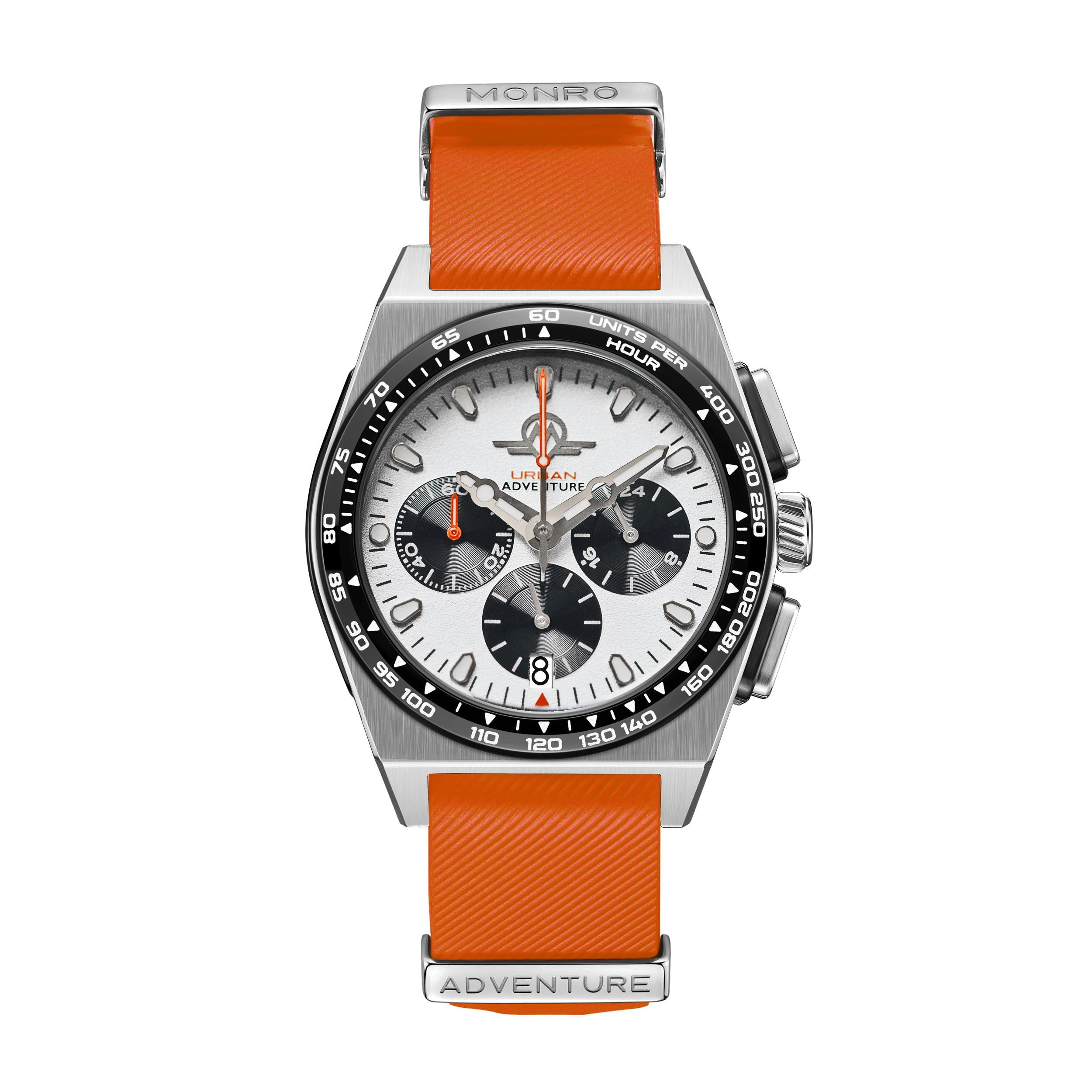 MONRO URBAN ADVENTURE MUA-C1, Mechaquartz Chronograph, 40mm Stainless Steel, White Dial