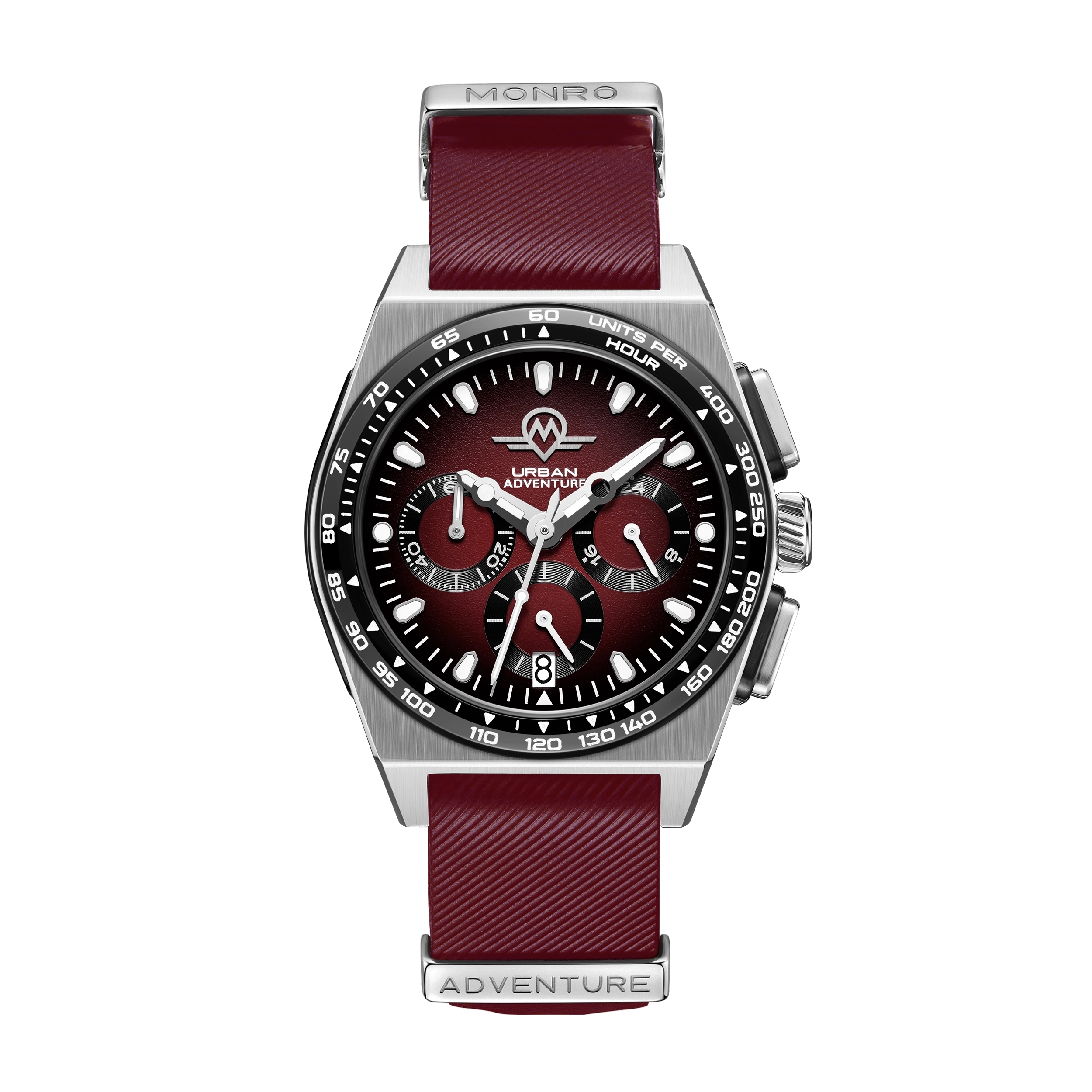 MONRO URBAN ADVENTURE MUA-C2, Mechaquartz Chronograph, 40mm Stainless Steel, Red Dial