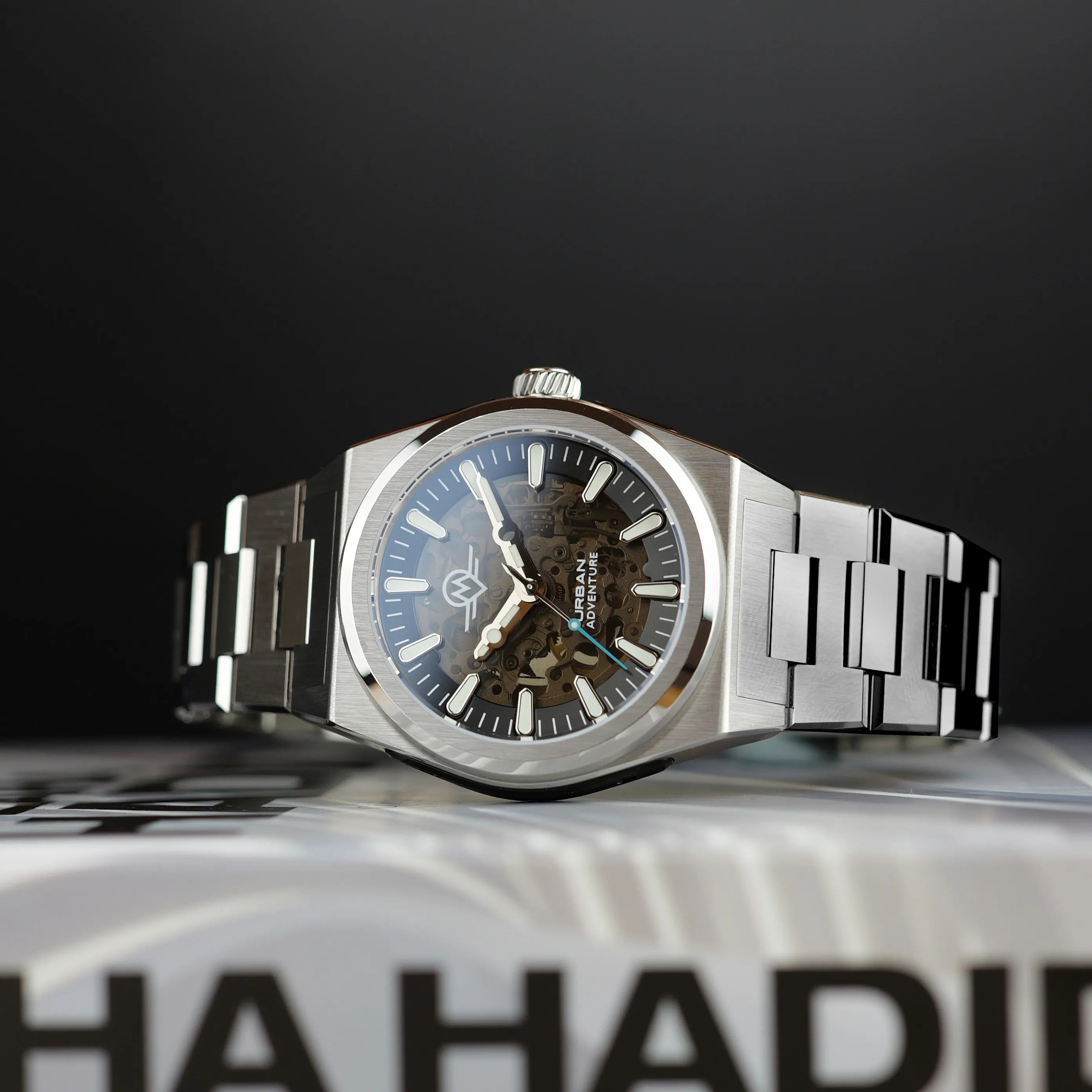 MONRO URBAN ADVENTURE MUA-S1, Automatic Skeleton, 40mm Stainless Steel, Black Dial