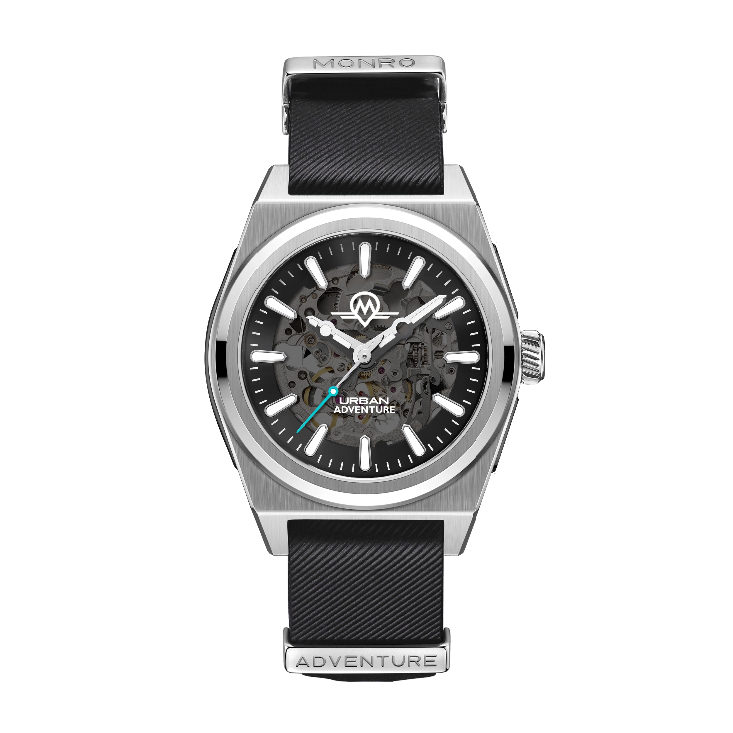 MONRO URBAN ADVENTURE MUA-S1, Automatic Skeleton, 40mm Stainless Steel, Black Dial