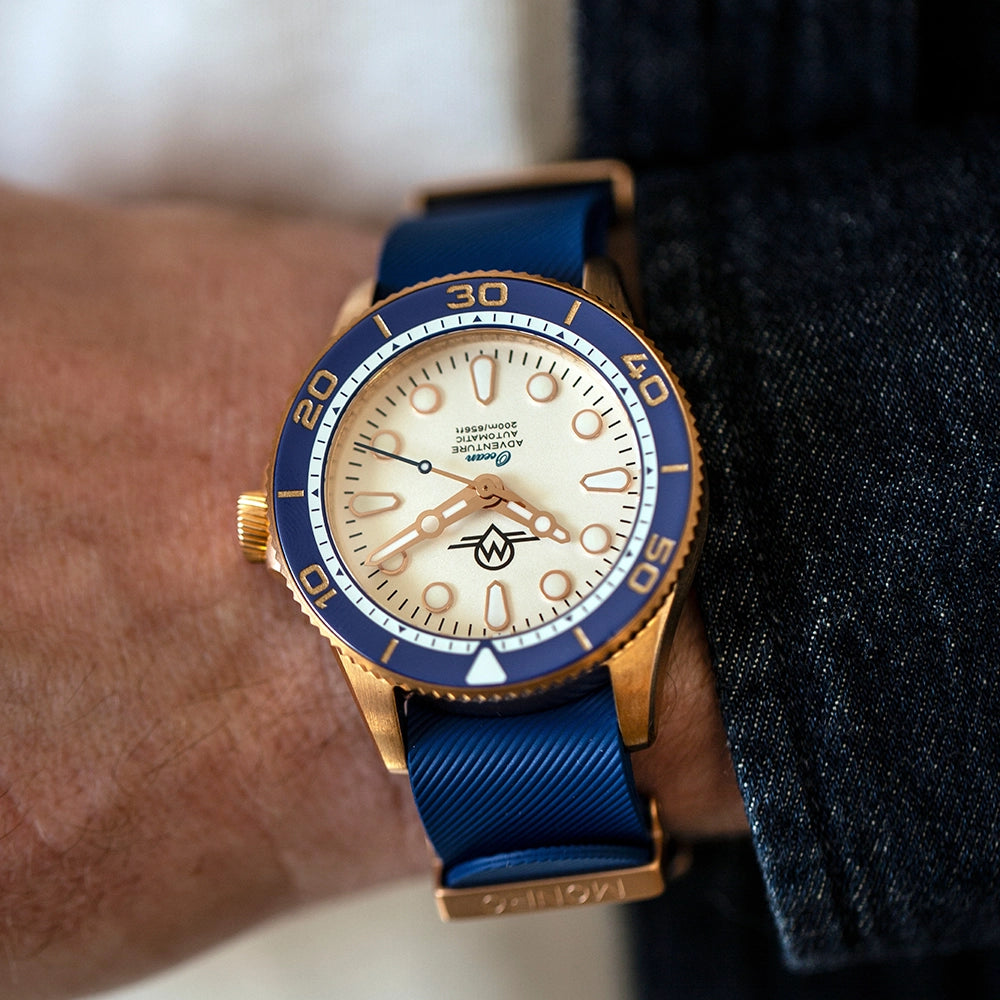 MONRO OCEAN ADVENTURE MOA-BR3 ARCTIC BRONZE, Automatic Dive Watch, 41mm Bronze Case, White Dial