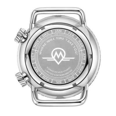 MONRO ADVENTURE MA-1 URBAN BLACK, Automatic GMT Worldtimer, 44mm Stainless Steel, Black Dial