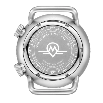MONRO ADVENTURE MA-6 ARCTIC WHITE, Automatic GMT Worldtimer, 44mm Stainless Steel, White Dial
