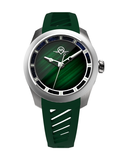 MONRO LUNA ADVENTURE MLA-PMR PLANET MALACHITE, 9039 Automatic Watch, 39mm EPDM Rubber
