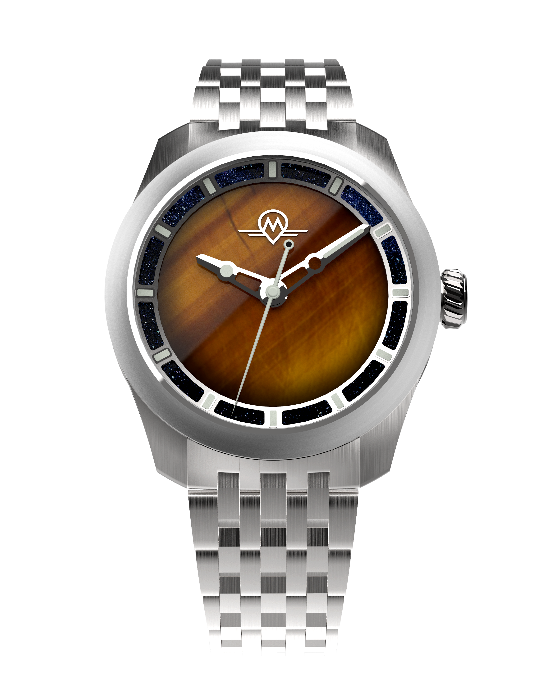 MONRO LUNA ADVENTURE MLA-PTB PLANET TIGERS EYE, 9039 Automatic Watch, 39mm Stainless Steel