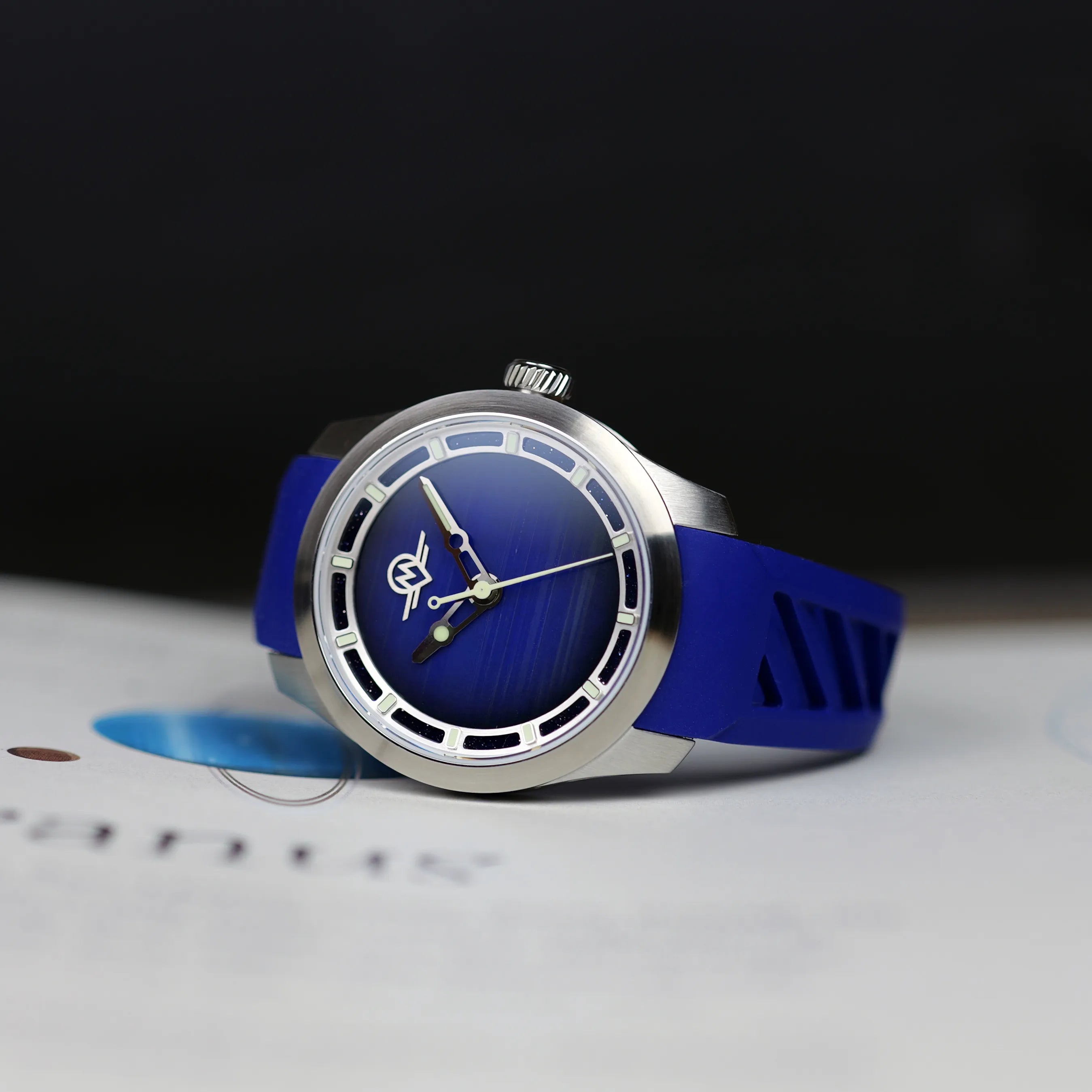 MONRO LUNA ADVENTURE MLA-PAR PLANET AGATE, 9039 Automatic Watch, 39mm EPDM Rubber