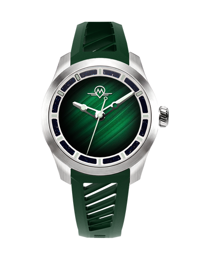 MONRO LUNA ADVENTURE MLA-PMR PLANET MALACHITE, 9039 Automatic Watch, 39mm EPDM Rubber