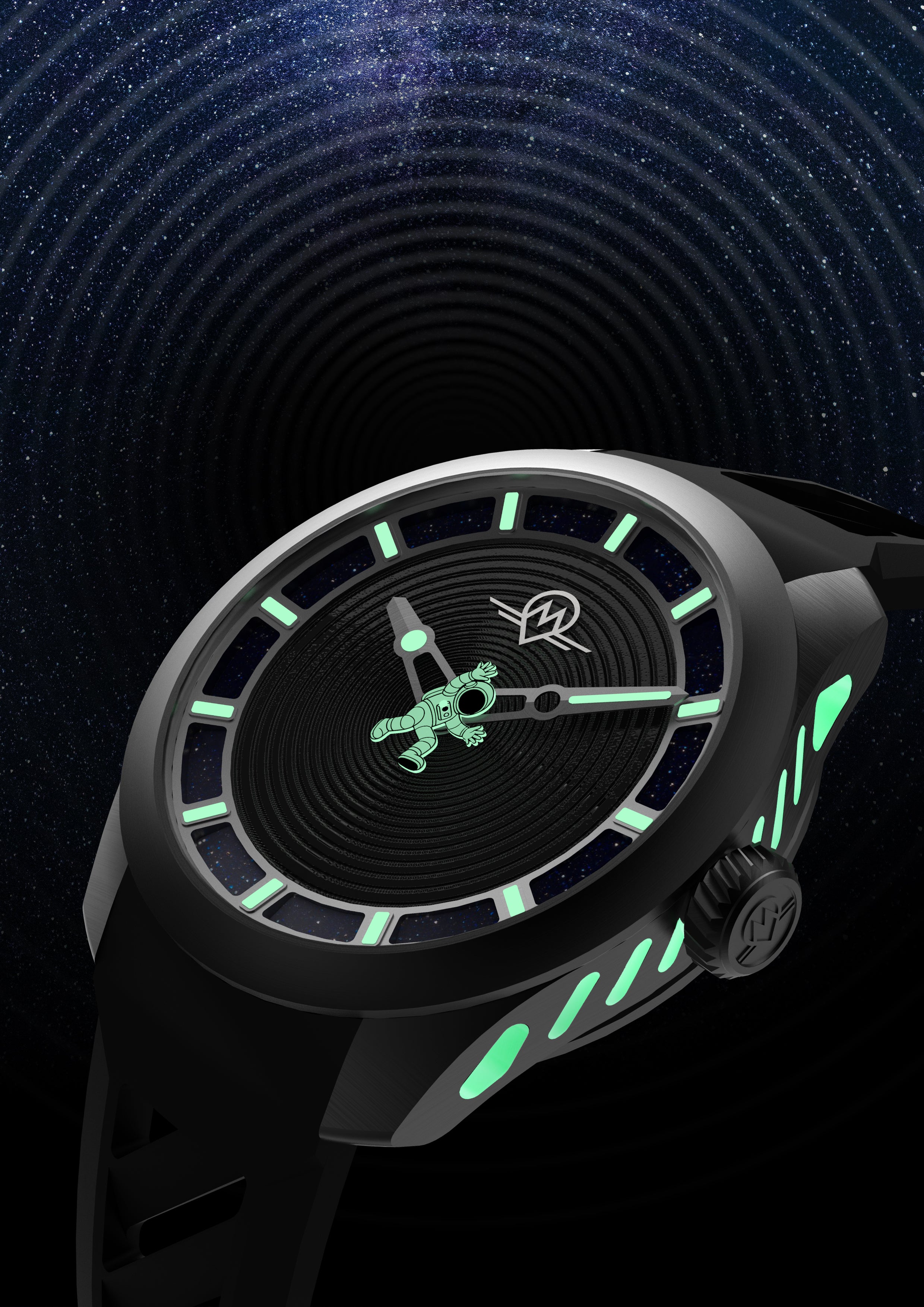 MONRO LUNA ADVENTURE MLA-PNR POINT OF NO RETURN, 9039 Automatic Watch, 39mm EPDM Rubber