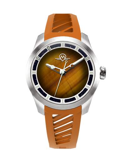 MONRO LUNA ADVENTURE MLA-PTR PLANET TIGERS EYE, 9039 Automatic Watch, 39mm EPDM Rubber