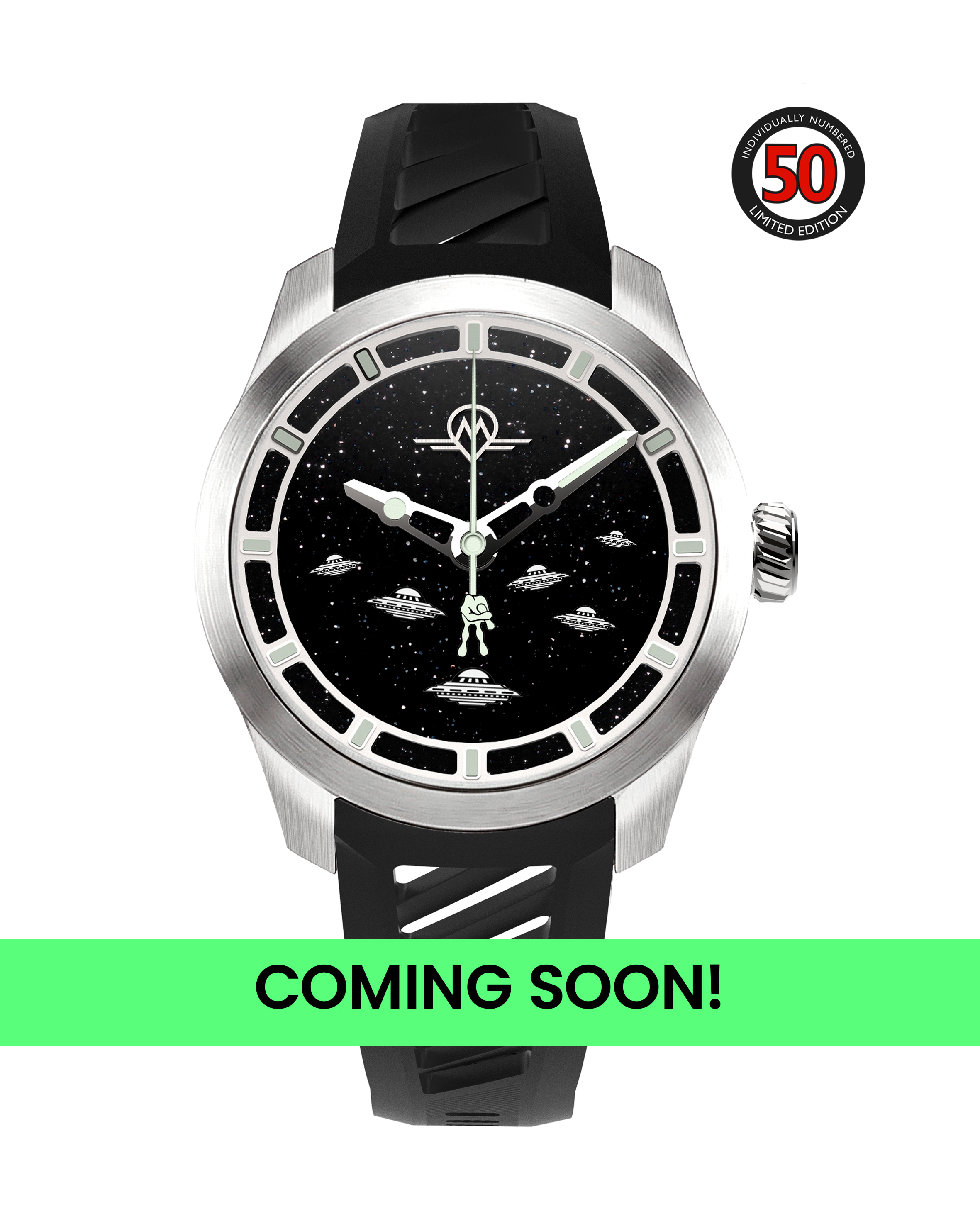 EARLY VIP ACCESS - MONRO LUNA ADVENTURE MLA-WCP WE COME IN PEACE, 9039 Automatic Watch, 39mm EPDM Rubber