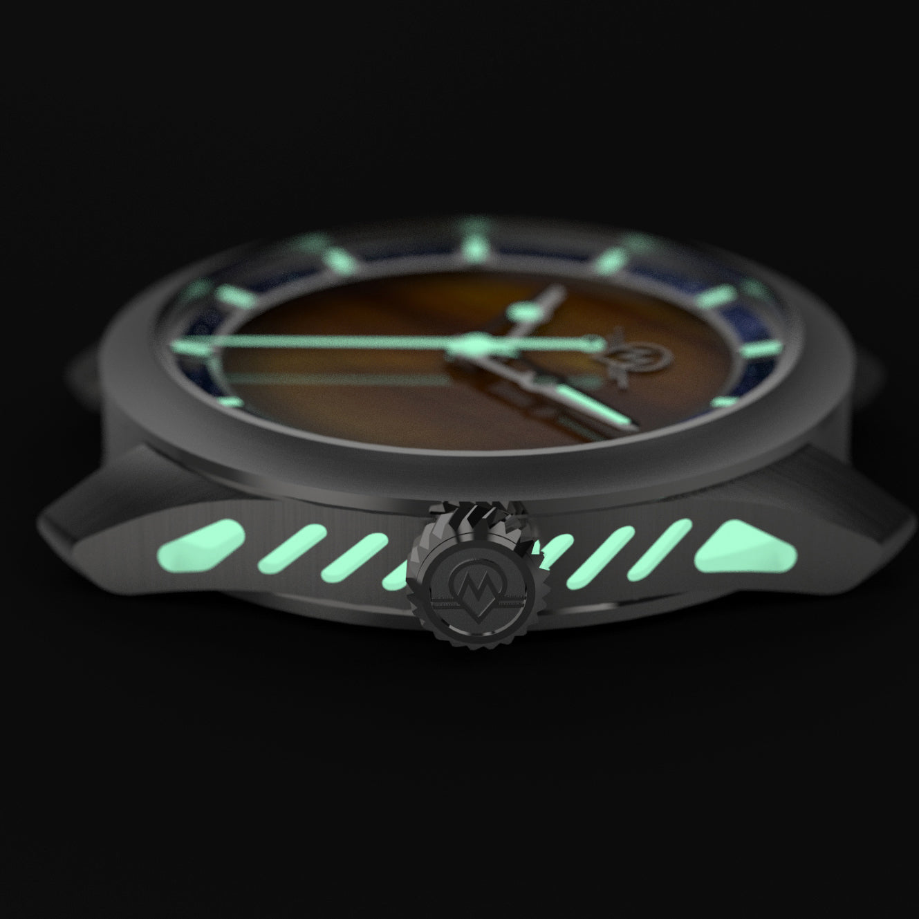 MONRO LUNA ADVENTURE MLA-PTB PLANET TIGERS EYE, 9039 Automatic Watch, 39mm Stainless Steel