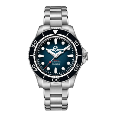 MONRO OCEAN ADVENTURE MOA-1 ATLANTIC BLUE, Automatic Dive Watch, 41mm Stainless Steel, Blue Dial
