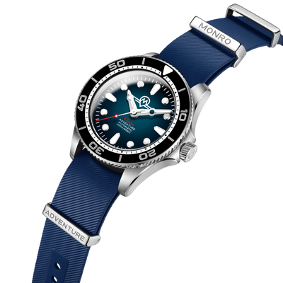 MONRO OCEAN ADVENTURE MOA-1 ATLANTIC BLUE, Automatic Dive Watch, 41mm Stainless Steel, Blue Dial