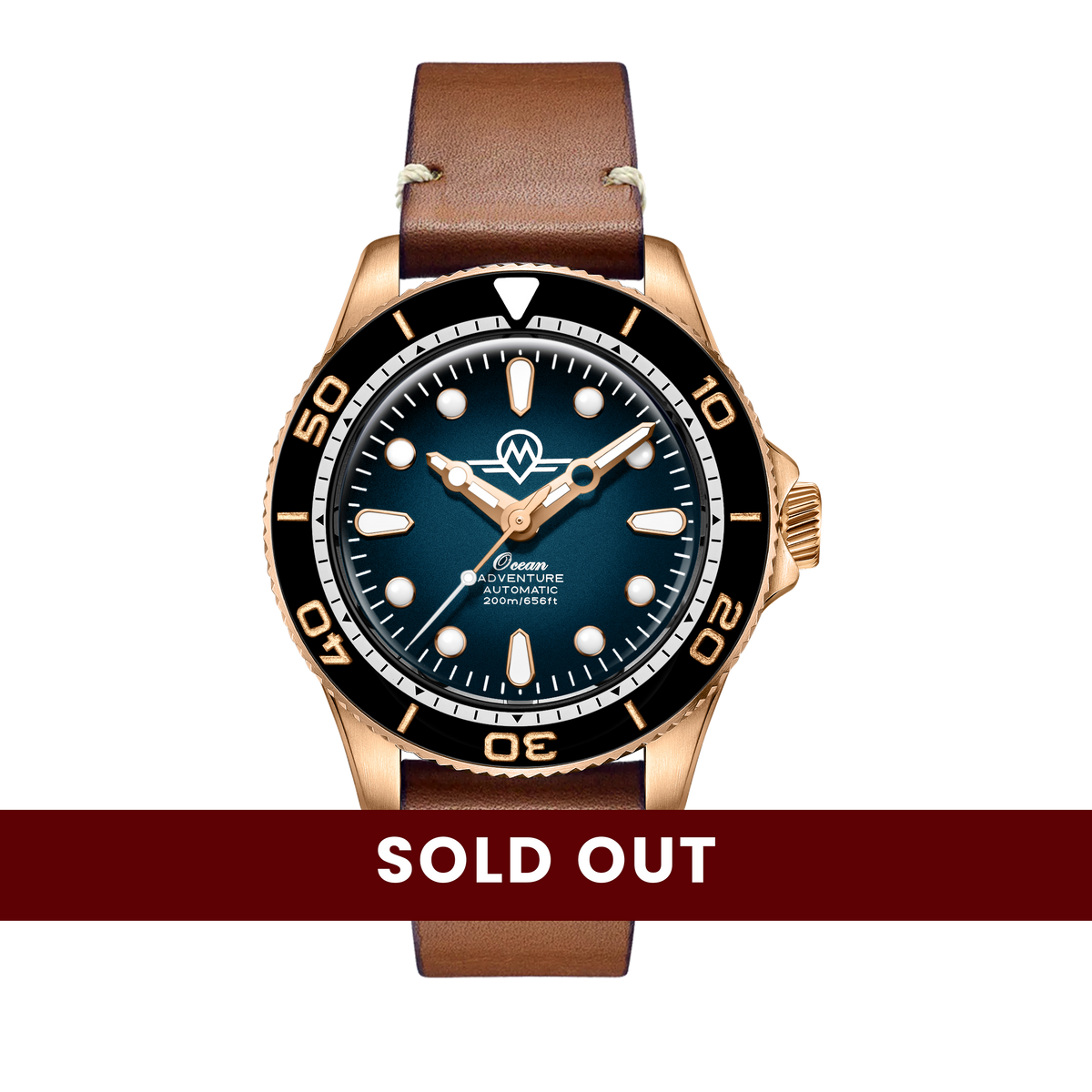 MONRO OCEAN ADVENTURE MOA-BR1 ATLANTIC BRONZE, Automatic Dive Watch, 41mm Bronze Case, Blue Dial