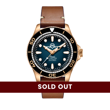 MONRO OCEAN ADVENTURE MOA-BR1 ATLANTIC BRONZE, Automatic Dive Watch, 41mm Bronze Case, Blue Dial