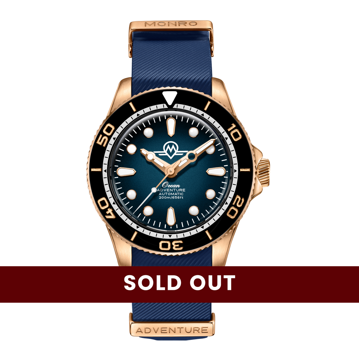 MONRO OCEAN ADVENTURE MOA-BR1 ATLANTIC BRONZE, Automatic Dive Watch, 41mm Bronze Case, Blue Dial