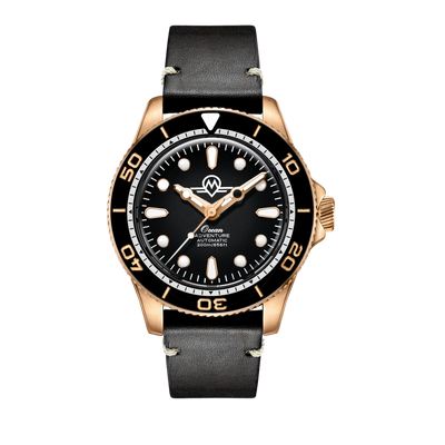 MONRO OCEAN ADVENTURE MOA-BR2 PACIFIC BRONZE, Automatic Dive Watch, 41mm Bronze Case, Black Dial