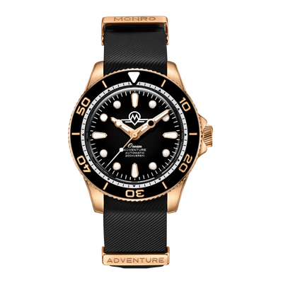 MONRO OCEAN ADVENTURE MOA-BR2 PACIFIC BRONZE, Automatic Dive Watch, 41mm Bronze Case, Black Dial