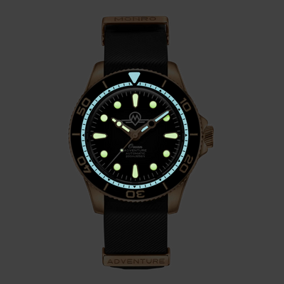 MONRO OCEAN ADVENTURE MOA-BR2 PACIFIC BRONZE, Automatic Dive Watch, 41mm Bronze Case, Black Dial