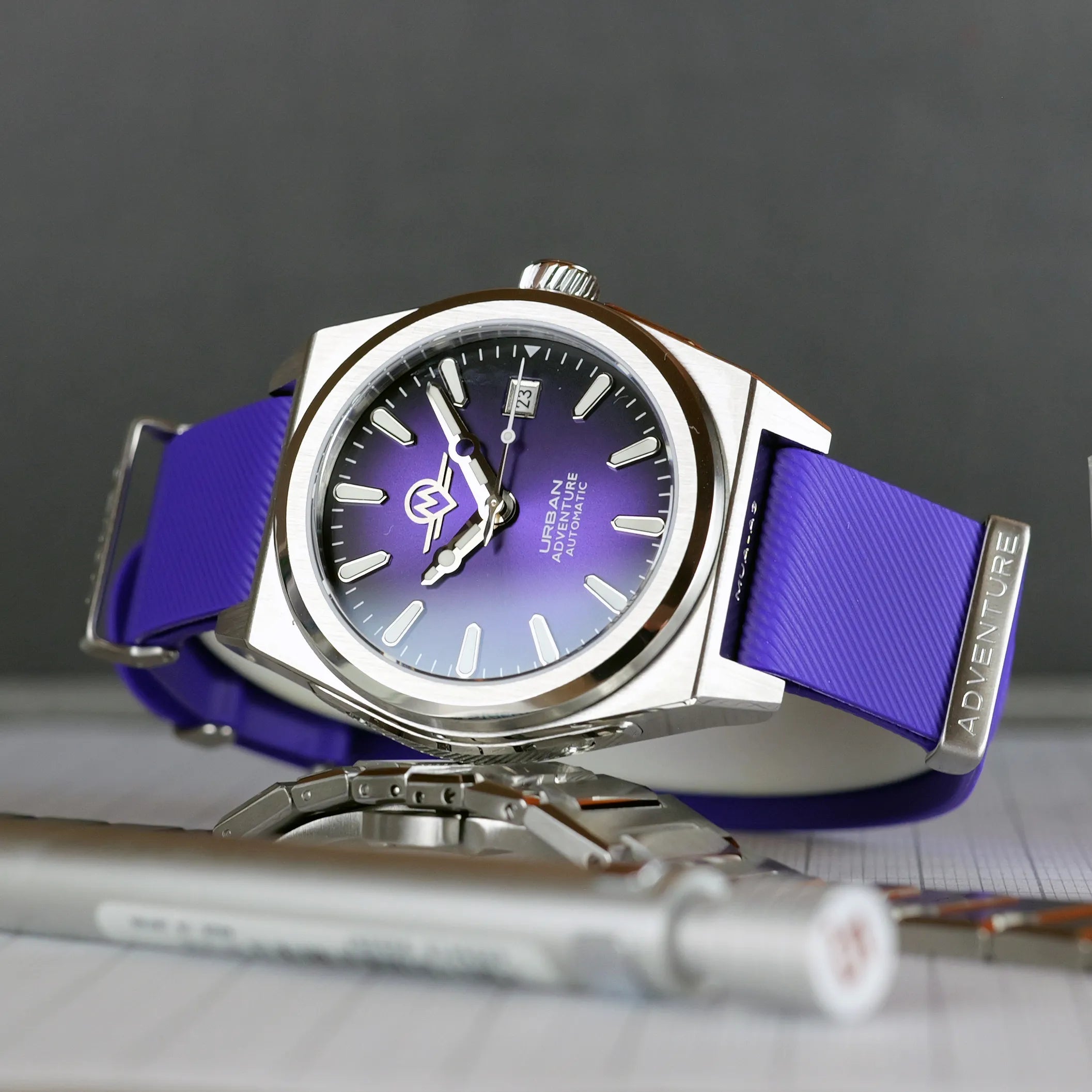 MONRO URBAN ADVENTURE MUA-A3, Automatic, 40mm Stainless Steel, Purple Dial