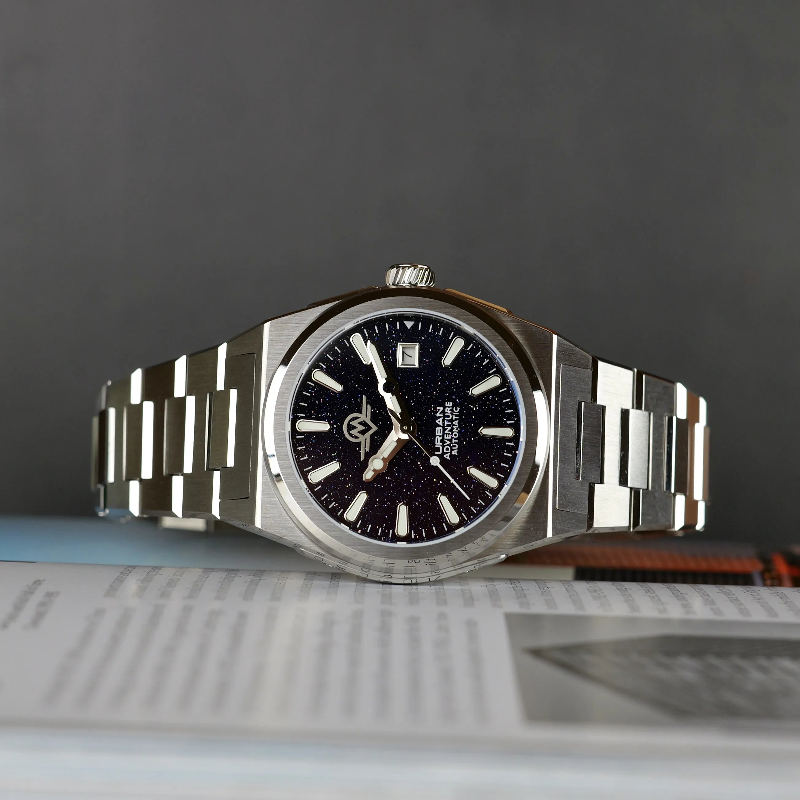 MONRO URBAN ADVENTURE MUA-A5, Automatic, 40mm Stainless Steel, Aventurine Dial