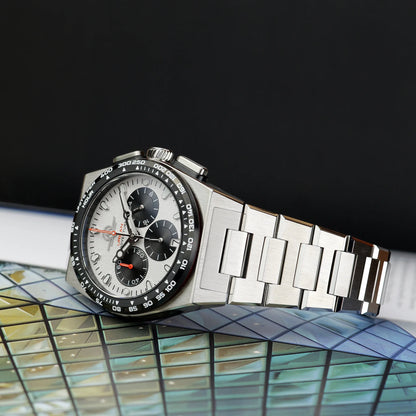 MONRO URBAN ADVENTURE MUA-C1, Mechaquartz Chronograph, 40mm Stainless Steel, White Dial