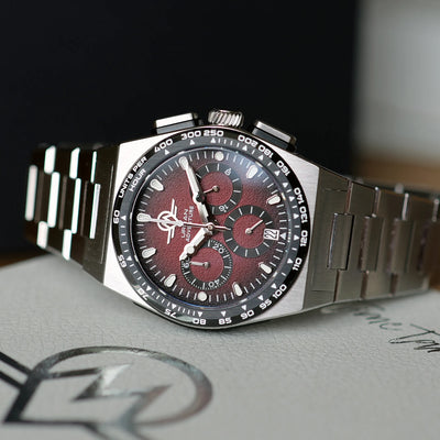MONRO URBAN ADVENTURE MUA-C2, Mechaquartz Chronograph, 40mm Stainless Steel, Red Dial